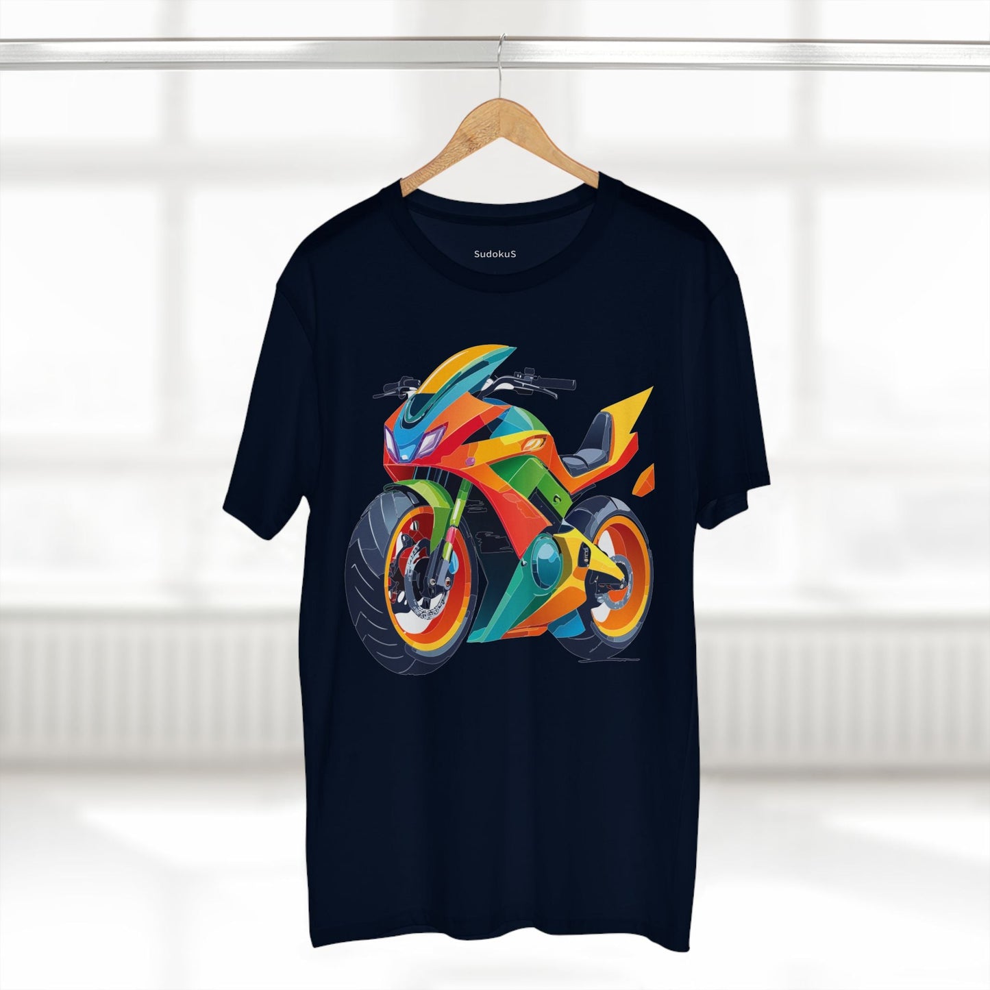 Moto Bike Graphic Unisex 100 Cotton Staple Tee 5