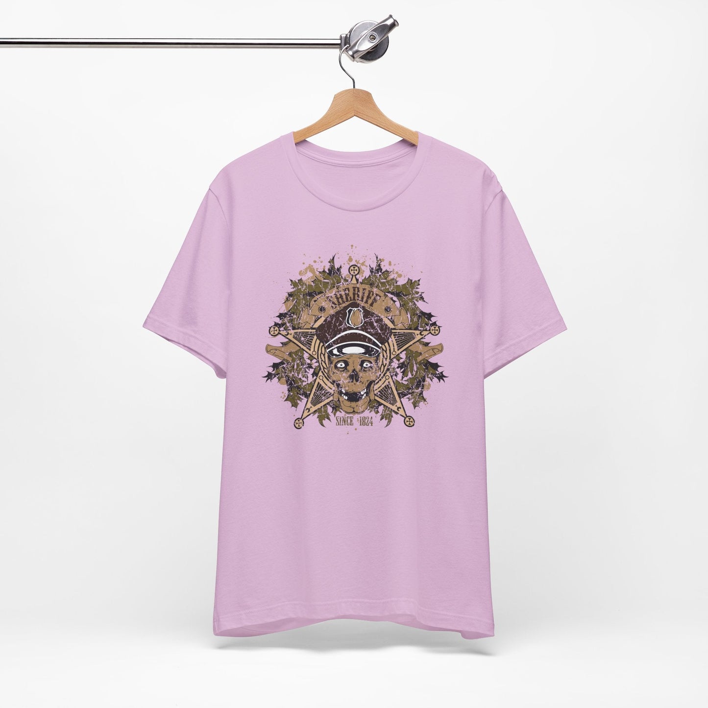 Skull Floral Emblem Graphic Unisex Cotton Tee Art-45