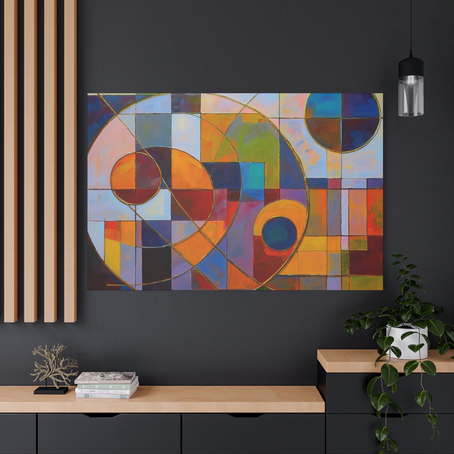 Abstract Oil Painting Print Canvas 24x16 30x20 36x24 48x32 60x40 Bright Latex Inks Horizontal Pine-Wood Inner Frame ABH-12