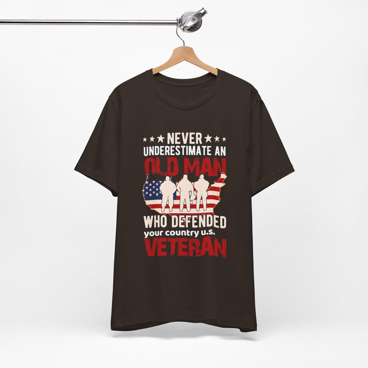 Old Man Who Defended Your Country U.S. Veteran T-Shirt American Flag Veteran Unisex Cotton Tee v7