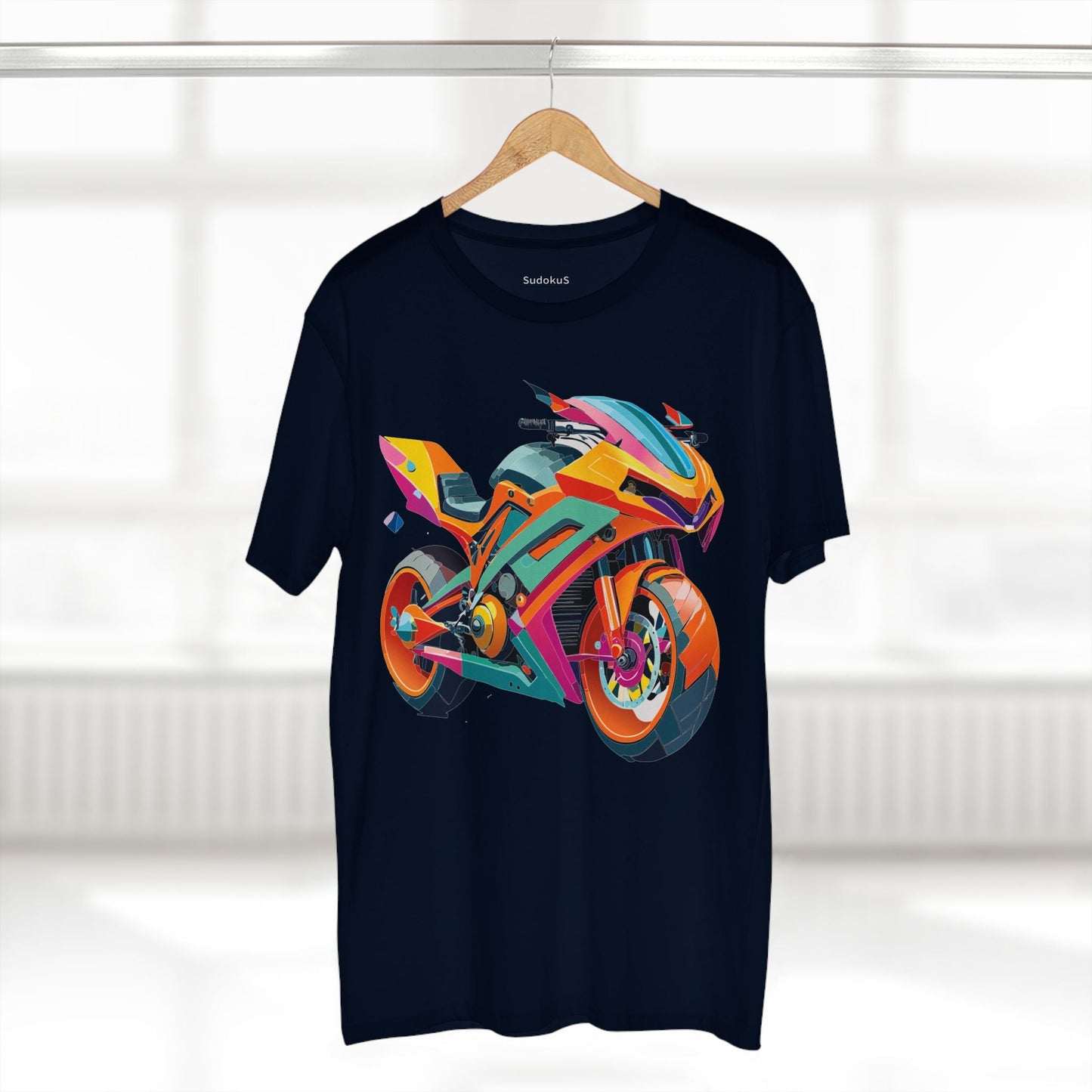 Moto Bike Graphic Unisex 100 Cotton Staple Tee 6