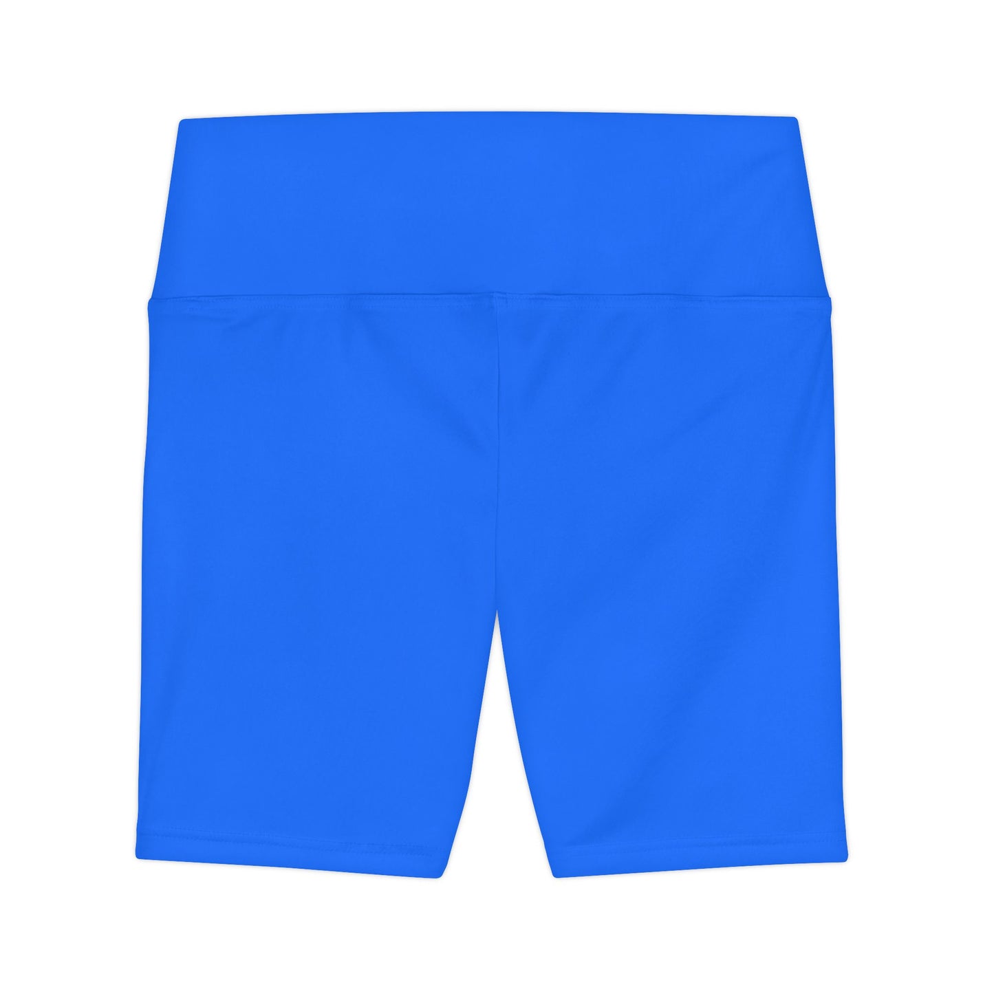 Crayola Blue Women's Workout Shorts — Solid High-Waist Biker Shorts for Exercise & Everyday Wear