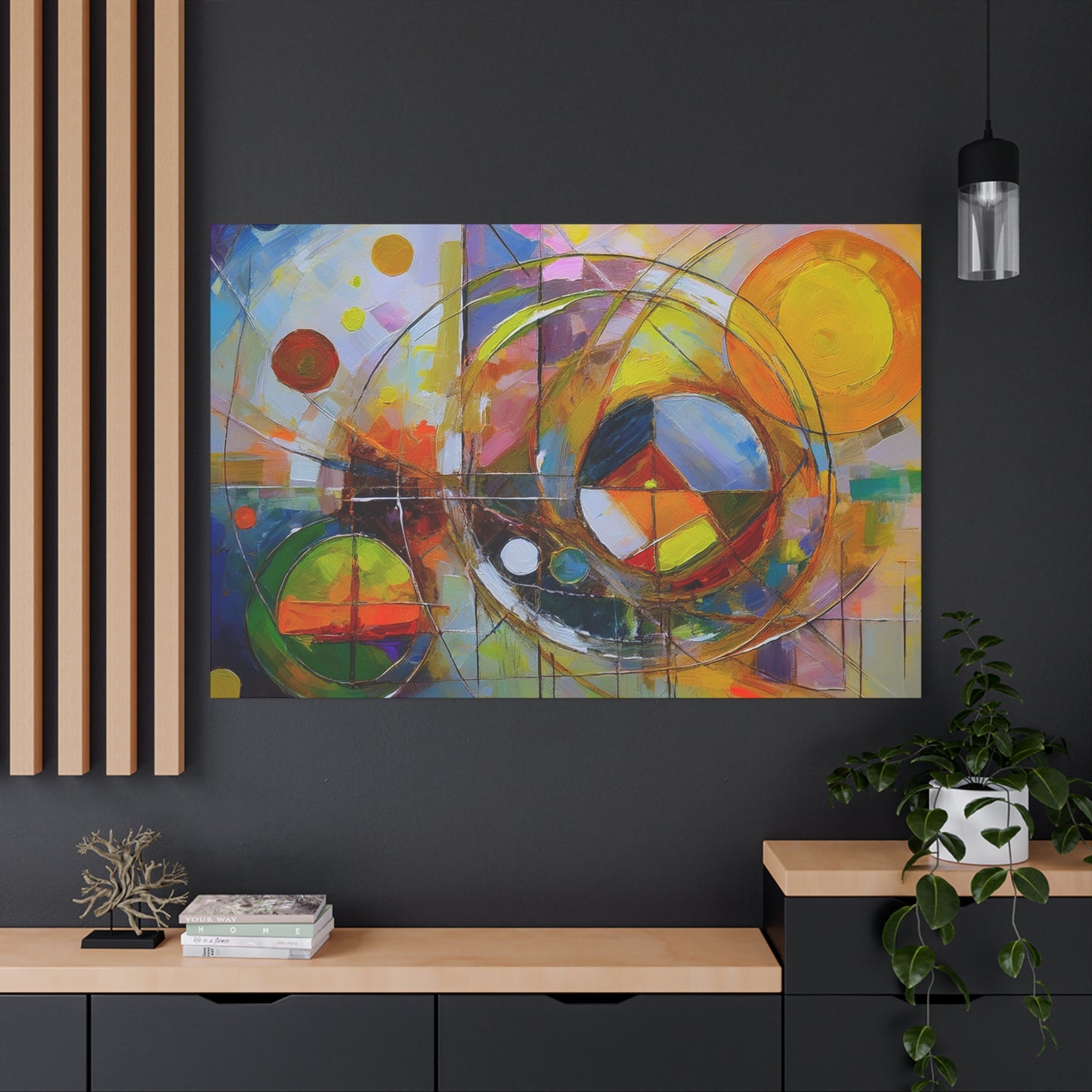 Abstract Oil Painting Print Canvas 24x16, 30x20, 36x24, 48x32, 60x40 Bright Latex Inks, Pine-Wood Inner Frame ABH-9