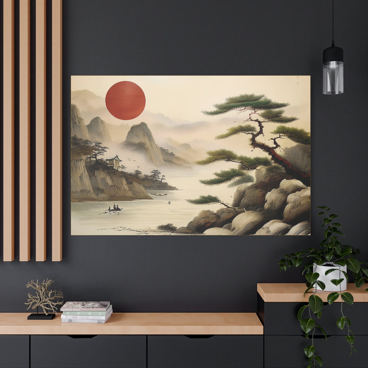 Japanese Painting Print Canvas 24x16, 30x20, 36x24, 48x32, 60x40, Bright Latex Inks Pine-Wood Inner Frame JPN-10