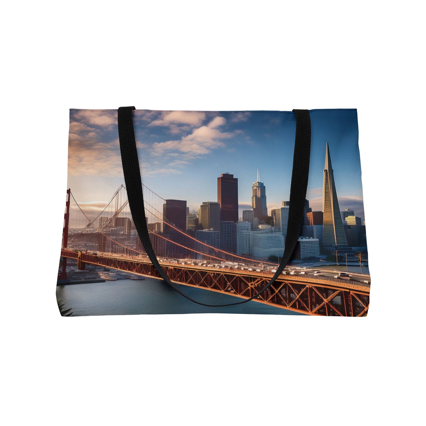 San Francisco Photo Print Big Bag 100% Spun Poly 24x13 Canvas Art Bag C-1