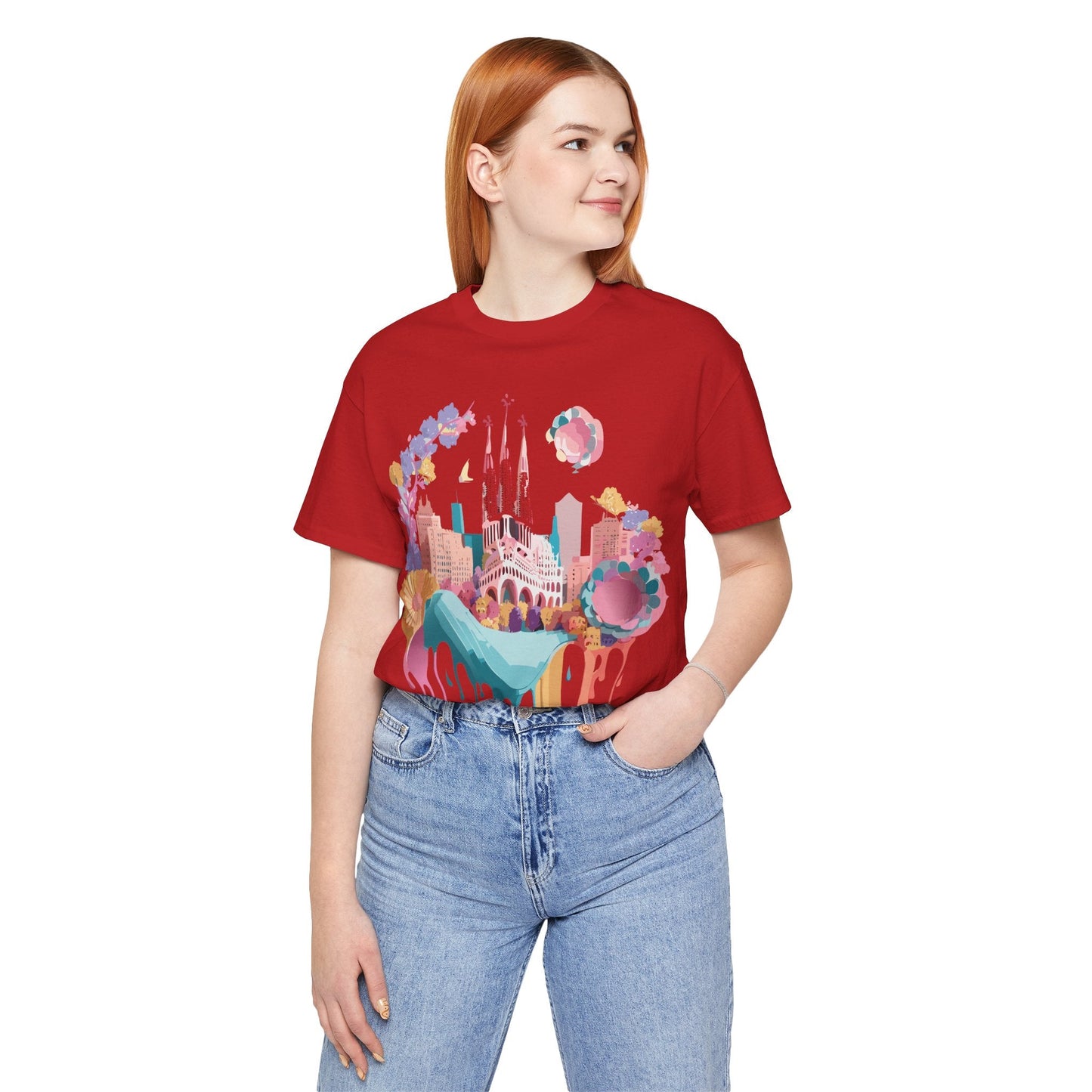 Tourist Barcelona Graphic Tee Unisex Vintage Style Artwork Art Design Tee