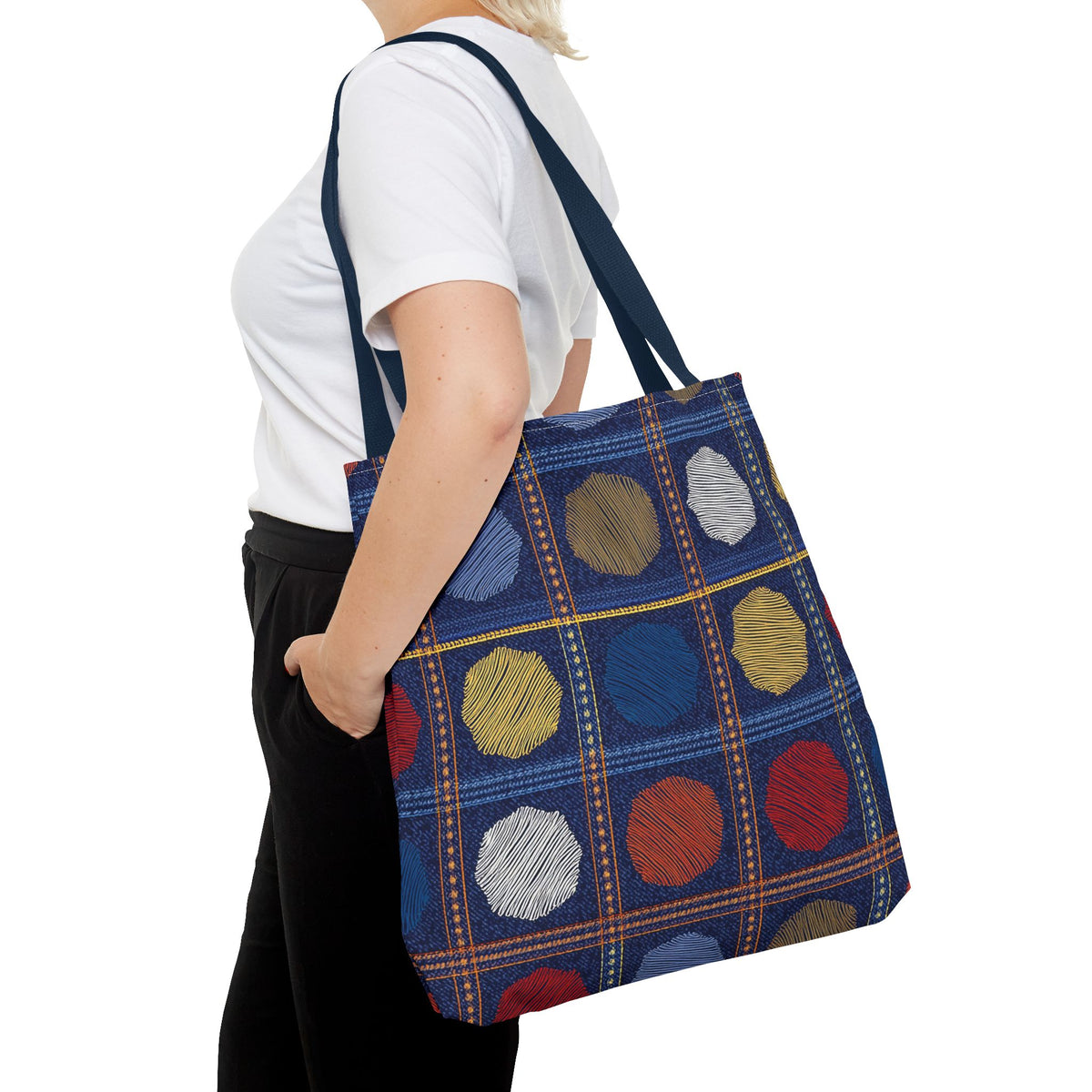 Denim Fabric Imitation Print Unisex Canvas Bag Poly Spun 3 Sizes Tote Bag 186
