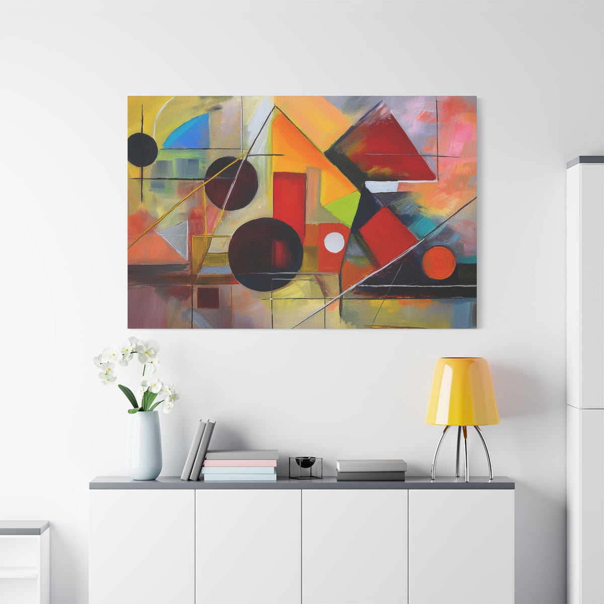 Abstract Oil Painting Print Canvas 24x16, 30x20, 36x24, 48x32, 60x40 Bright Latex Inks, Pine-Wood Inner Frame ABH-75