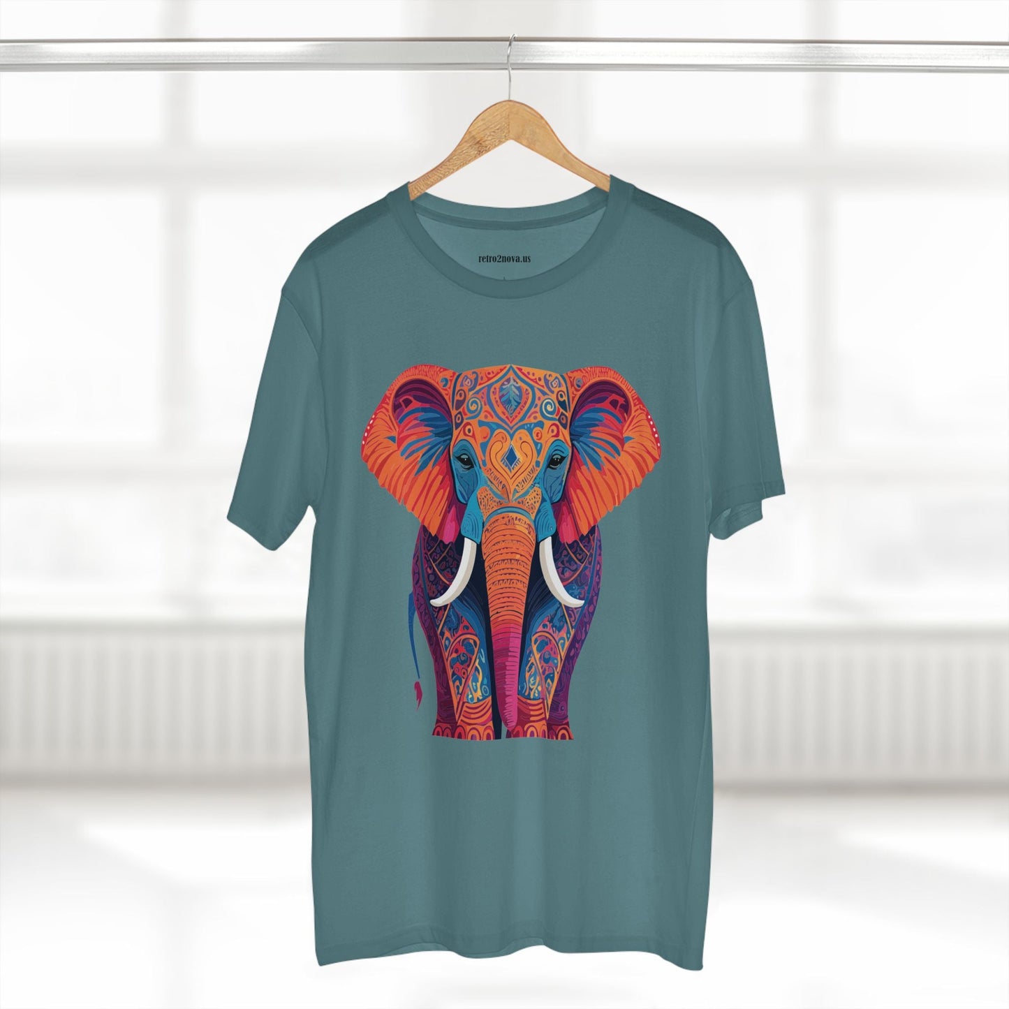 Unisex Elephant Shirt Premium Cotton Tee With Original Art Design By Retro2Nova Soft Breathable Everyday Comfort