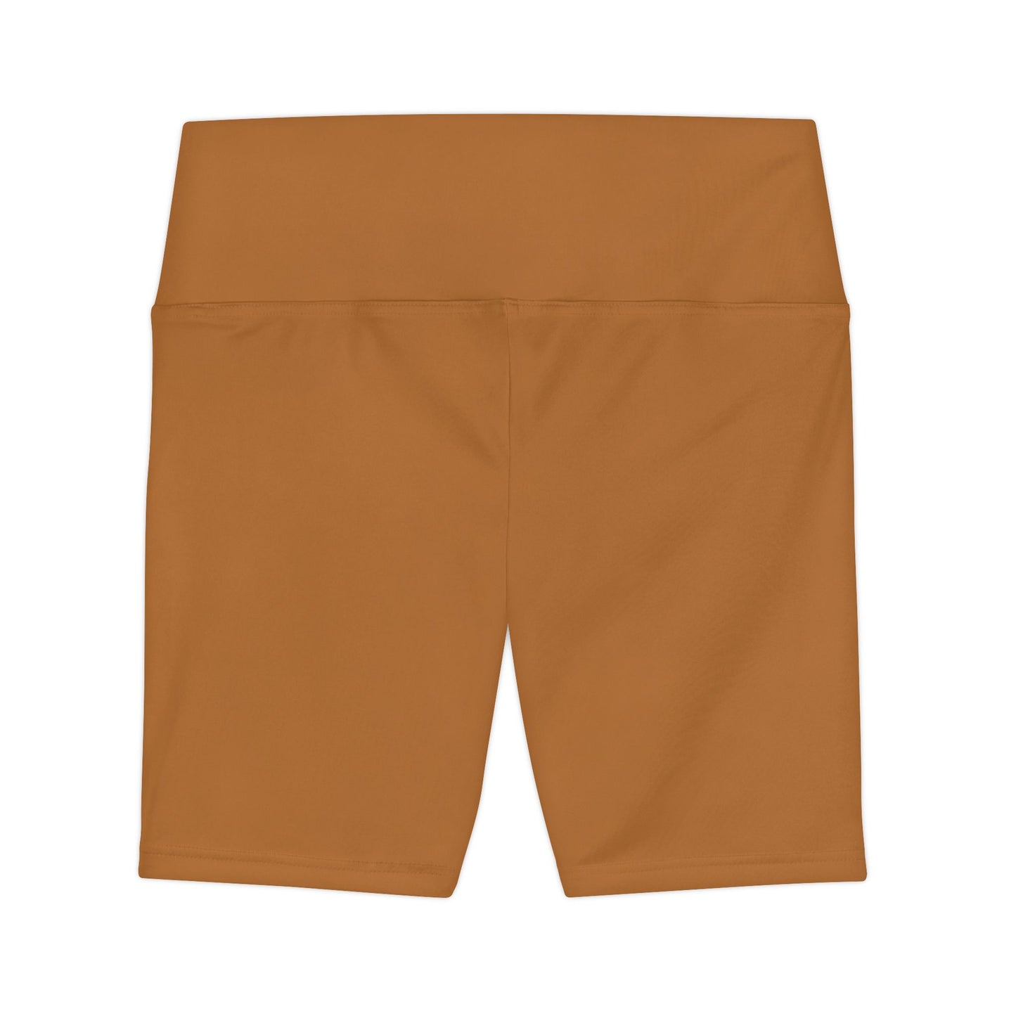 Copper High-Waist Workout Shorts — Women's Solid Activewear Biker Shorts