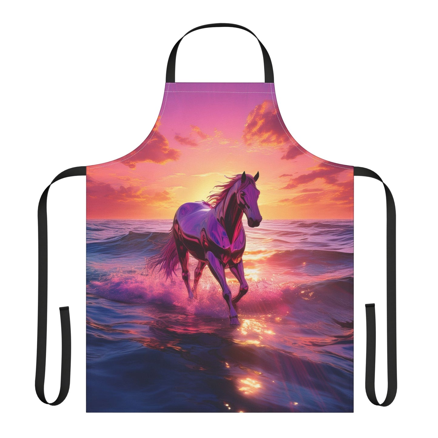 Horse 100% Polyester Stain-resistant 31.5 x 25.6 Art Print Canvas Apron 3