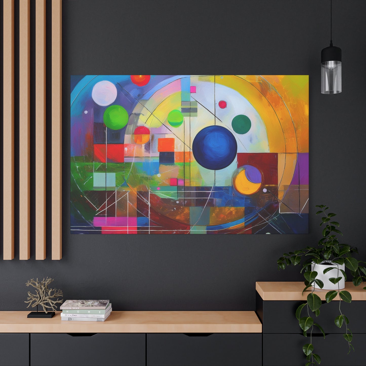 Abstract Oil Painting Print Canvas 24x16, 30x20, 36x24, 48x32, 60x40 Bright Latex Inks, Pine-Wood Inner Frame ABH-52