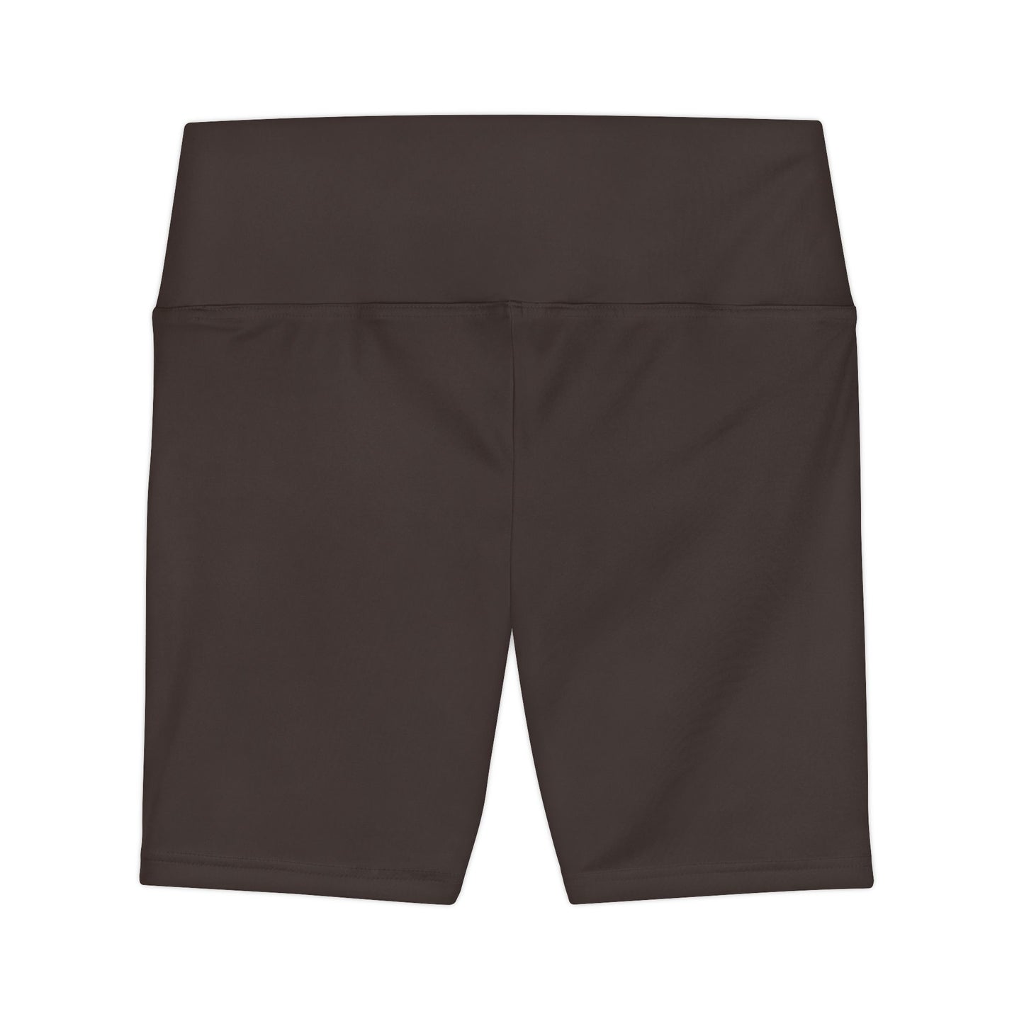Deep Mocha Brown Women's Workout Shorts — High-Waist Biker Athletic Shorts