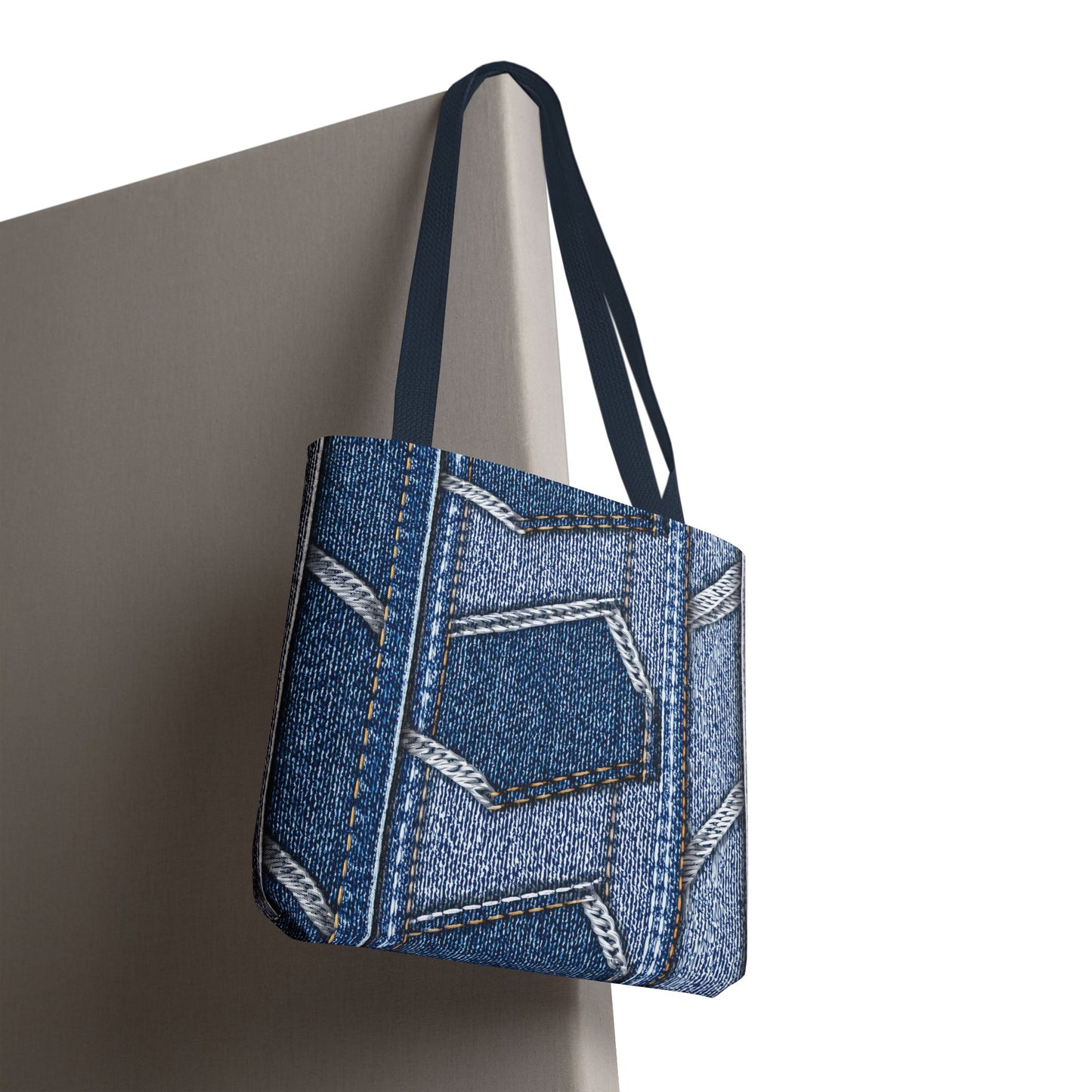 DENIM PRINT CANVAS BAG HIGH-QUALITY 100% SPUN POLYESTER 3 SIZES CANVAS BAG-114