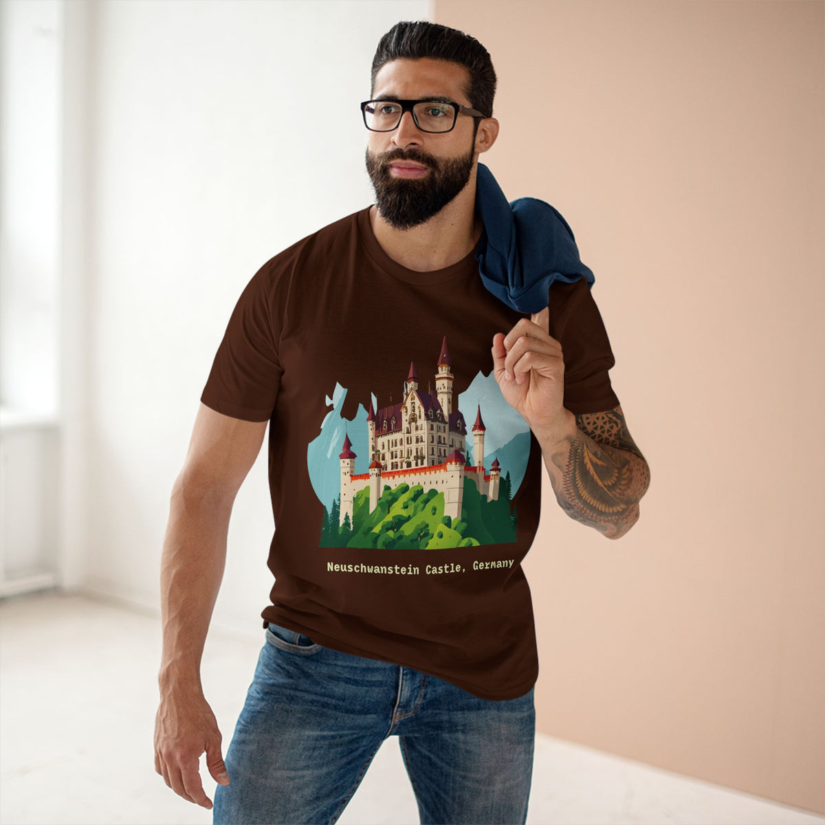 Neuschwanstein Castle Illustration T-Shirt | Germany Travel Souvenir