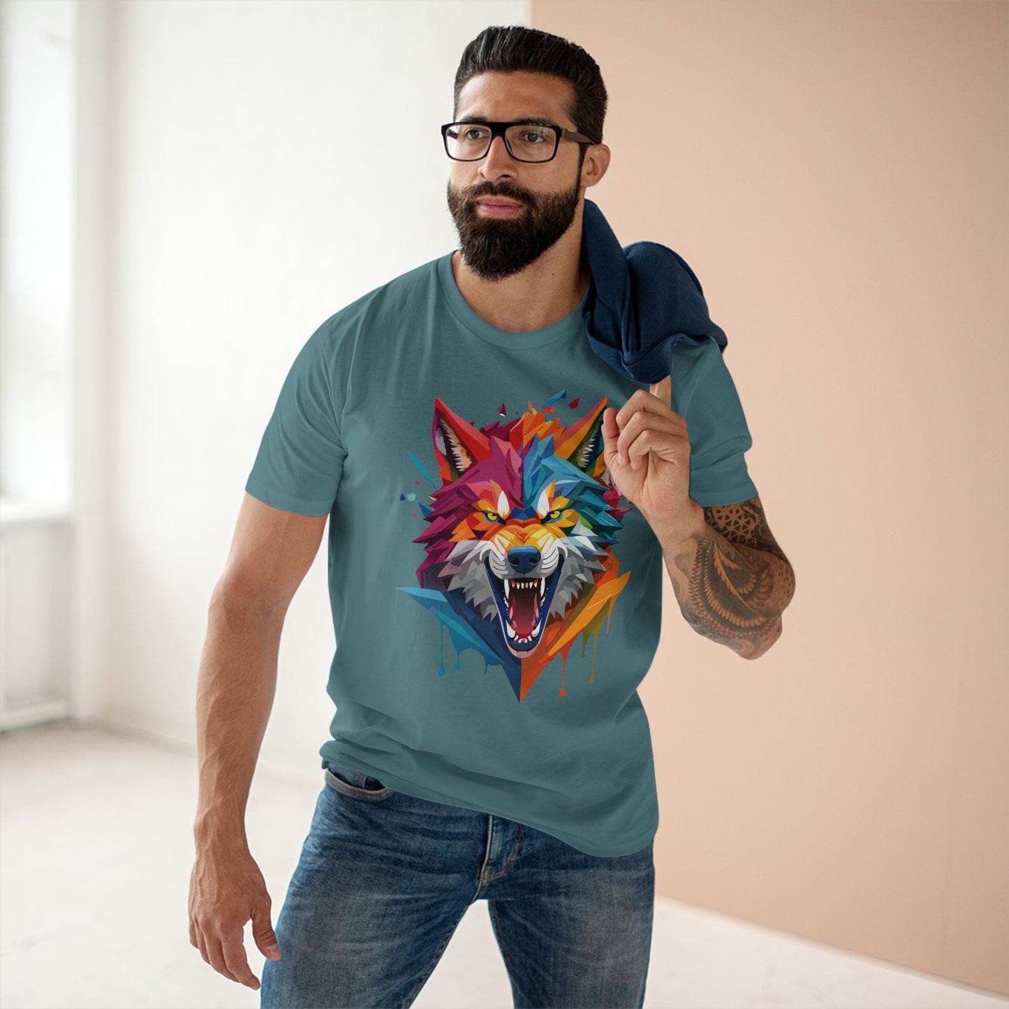 Wolf Graphic Unisex 100 Cotton Staple Tee with Animal Design Artwork 16