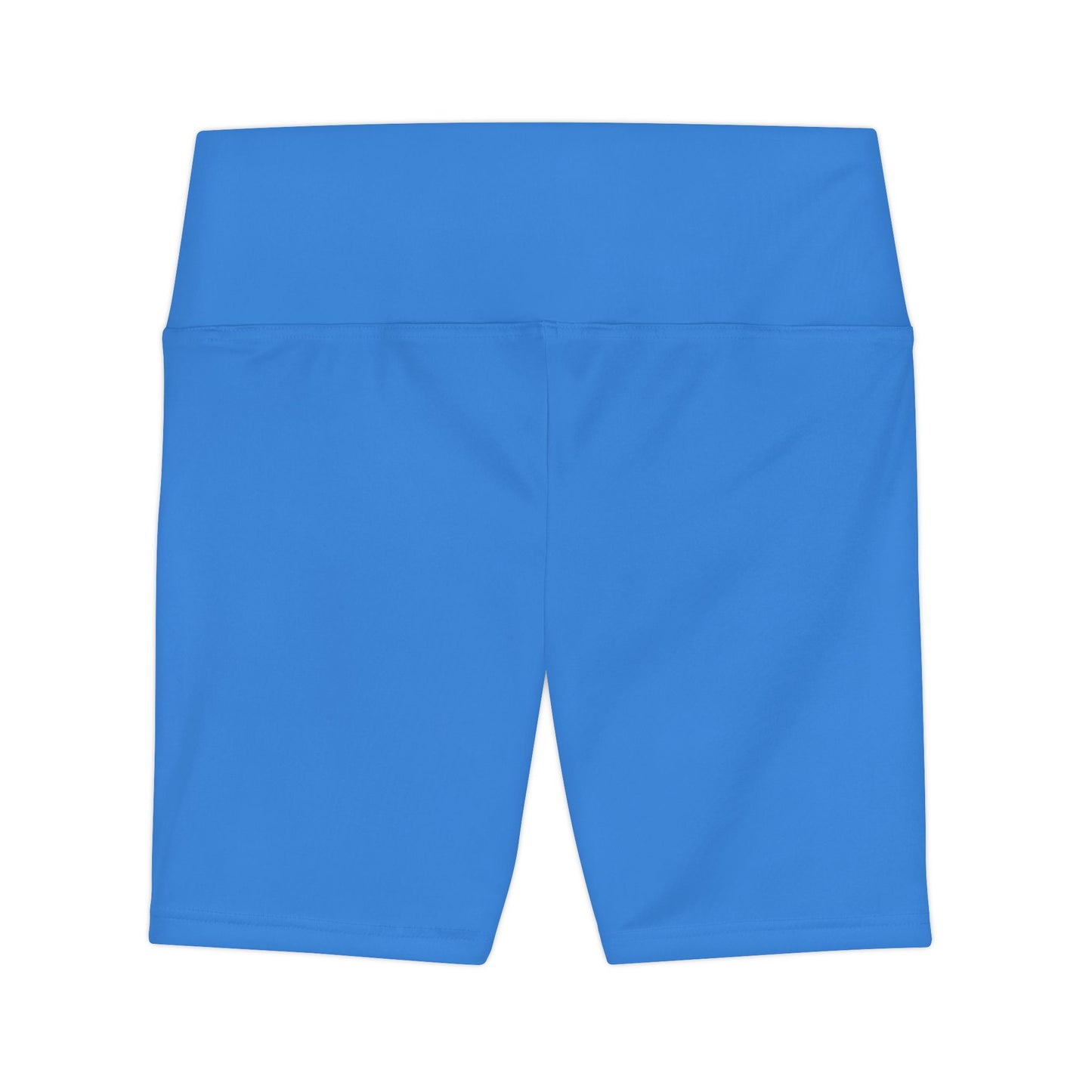Bright Ocean Blue Women's Workout Shorts — Solid High-Waist Biker Shorts for Exercise & Everyday Wear
