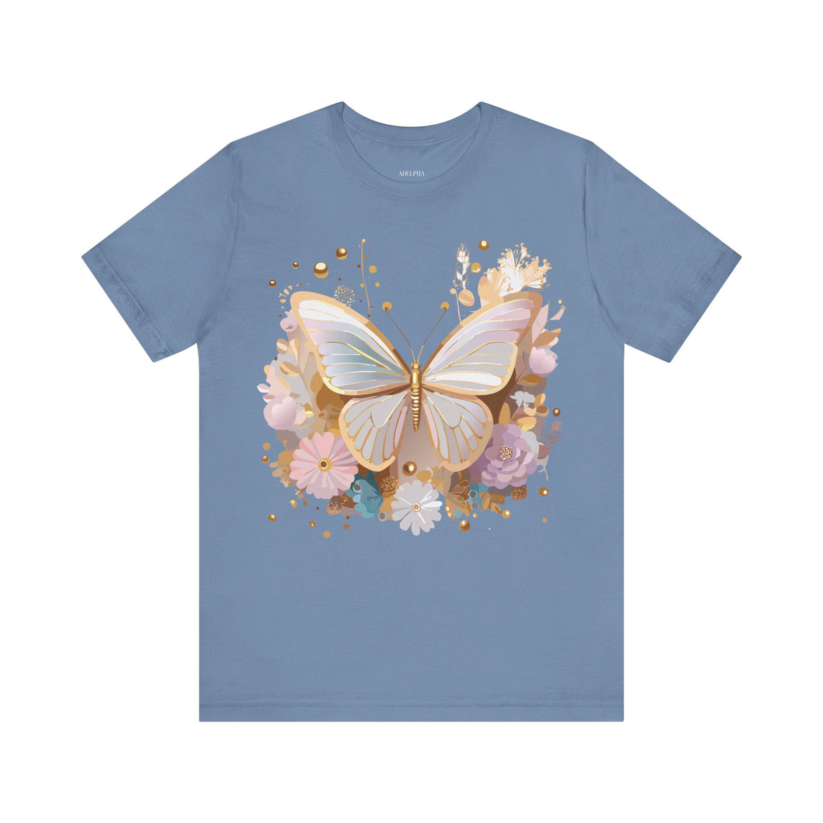 Butterfly Graphic Unisex Cotton Bella+Canvas Tee with Art Design n67
