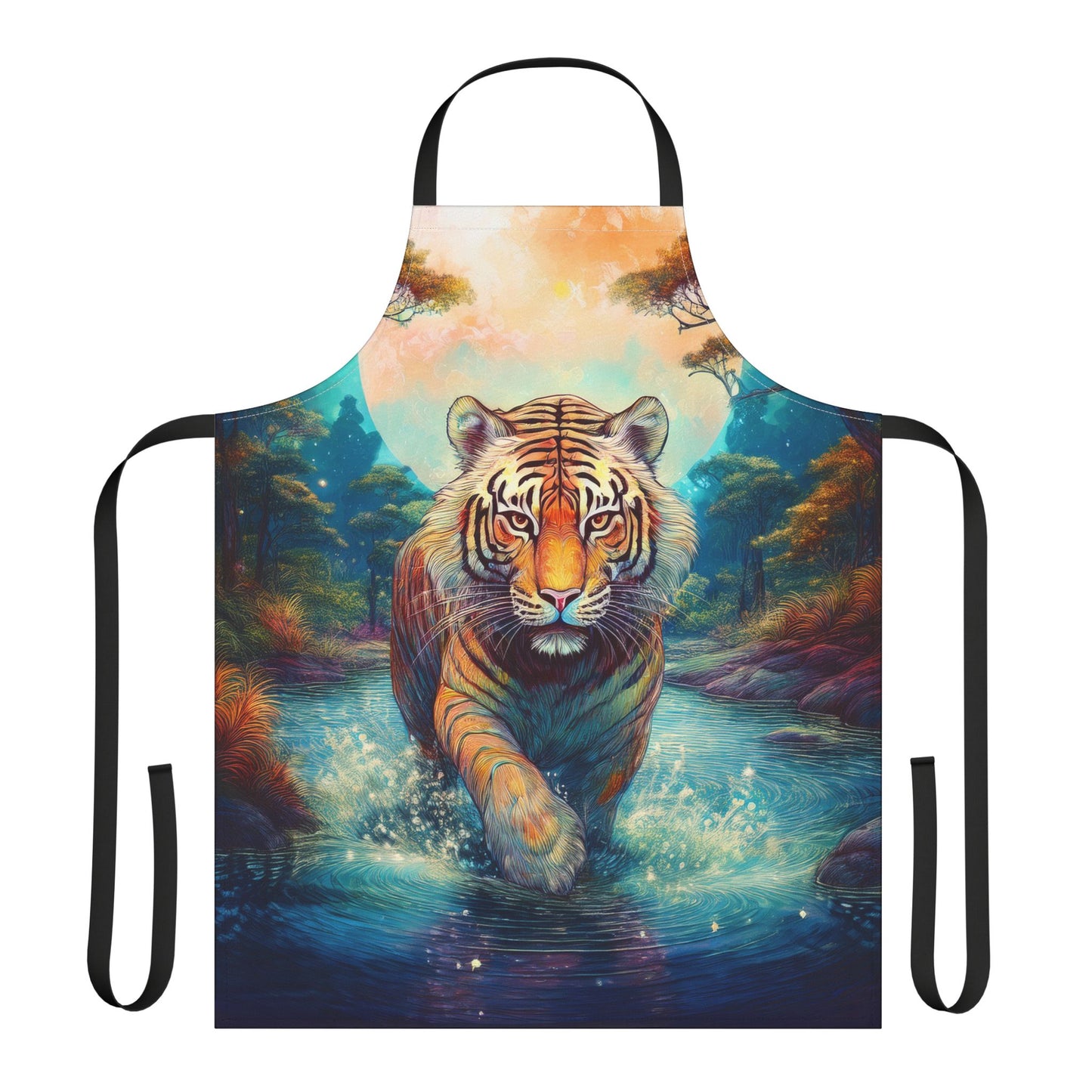Tiger 100% Polyester Stain-resistant 31.5 x 25.6 Art Print Canvas Apron 3