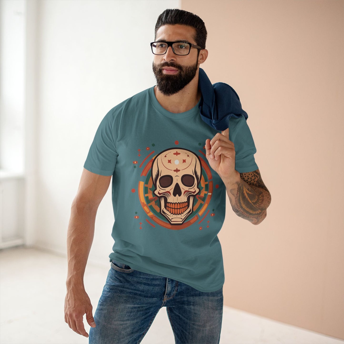 Skull Shirt Unisex Skeleton Tee Premium Cotton With Original Art Design From Retro2Nova Collection