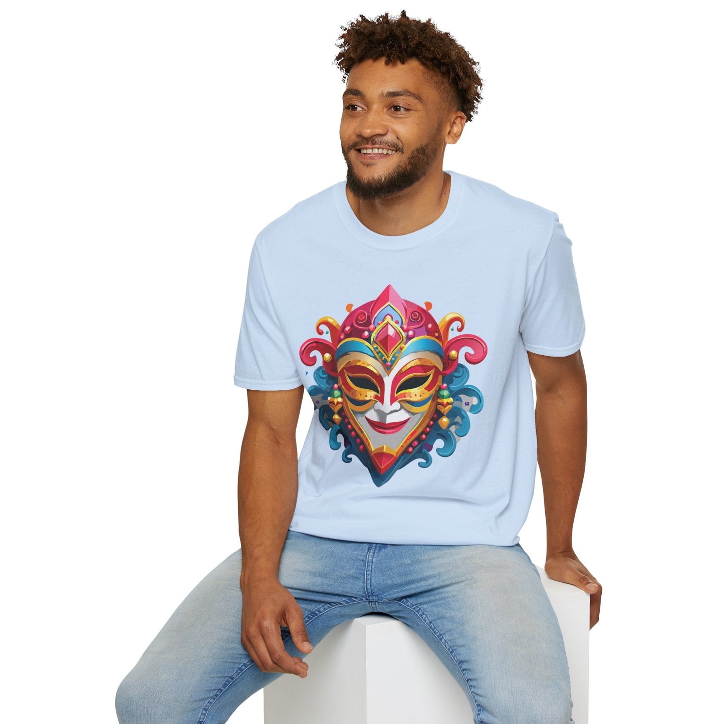 Mask Tee Shirt Unisex Masquerade Tees Softstyle 64000 100 Percent Cotton Lightweight Breathable