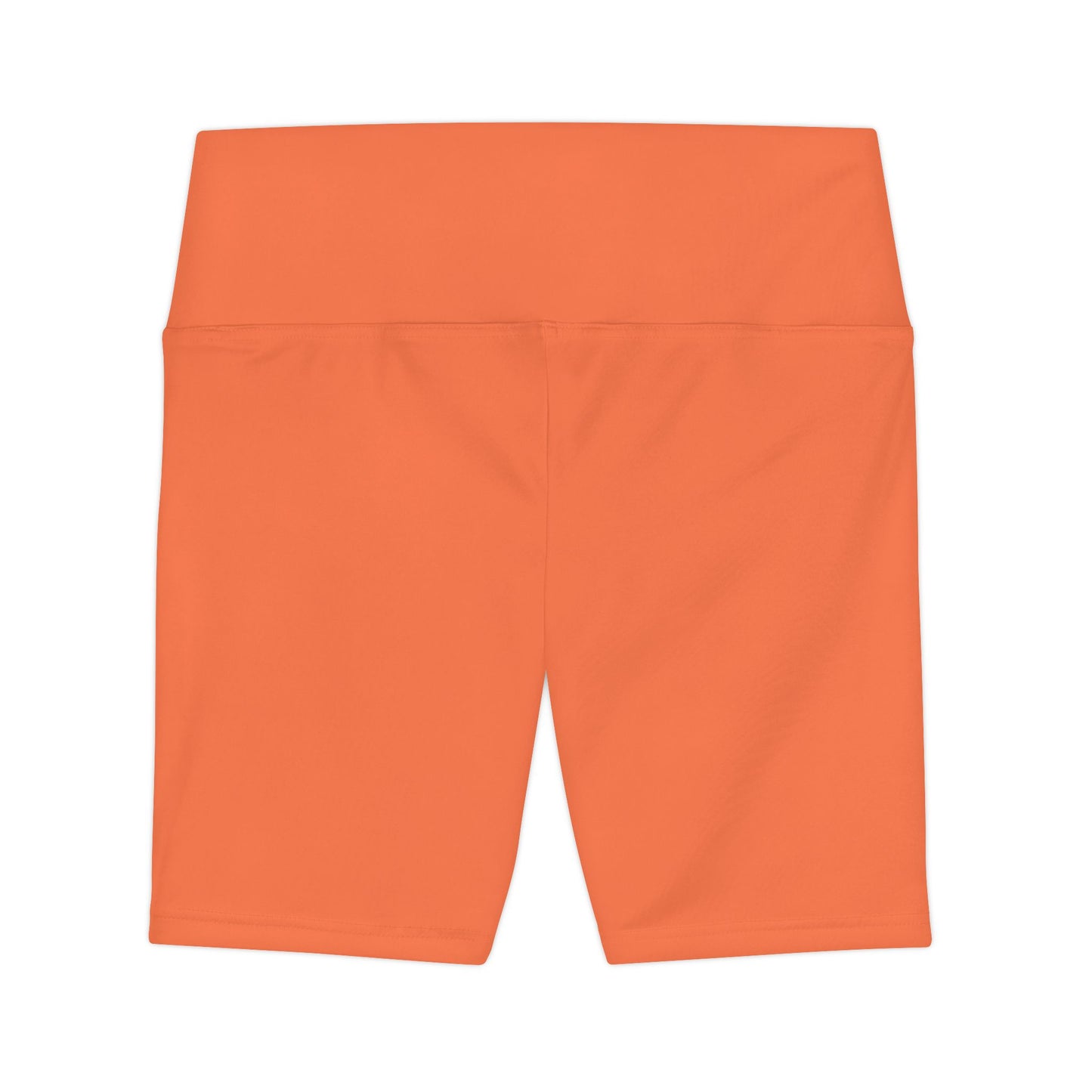 Summer Gold High-Waist Orange Workout Shorts — Women's Athletic Biker Shorts