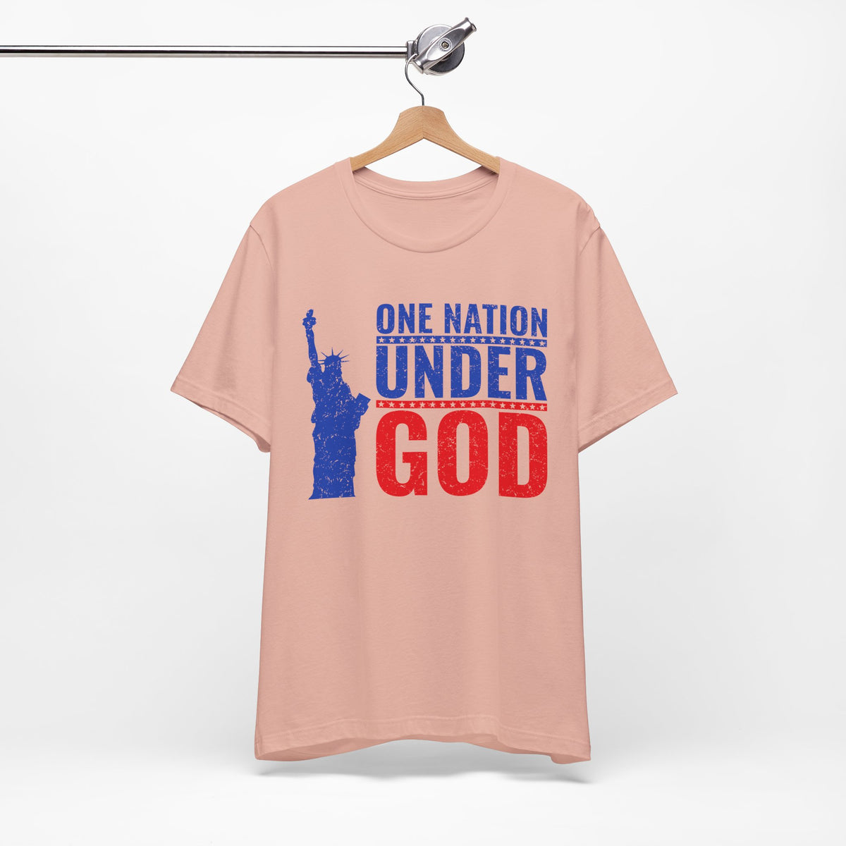 One Nation Under God T-Shirt Statue of Liberty Patriotic USA Design Unisex Cotton a6