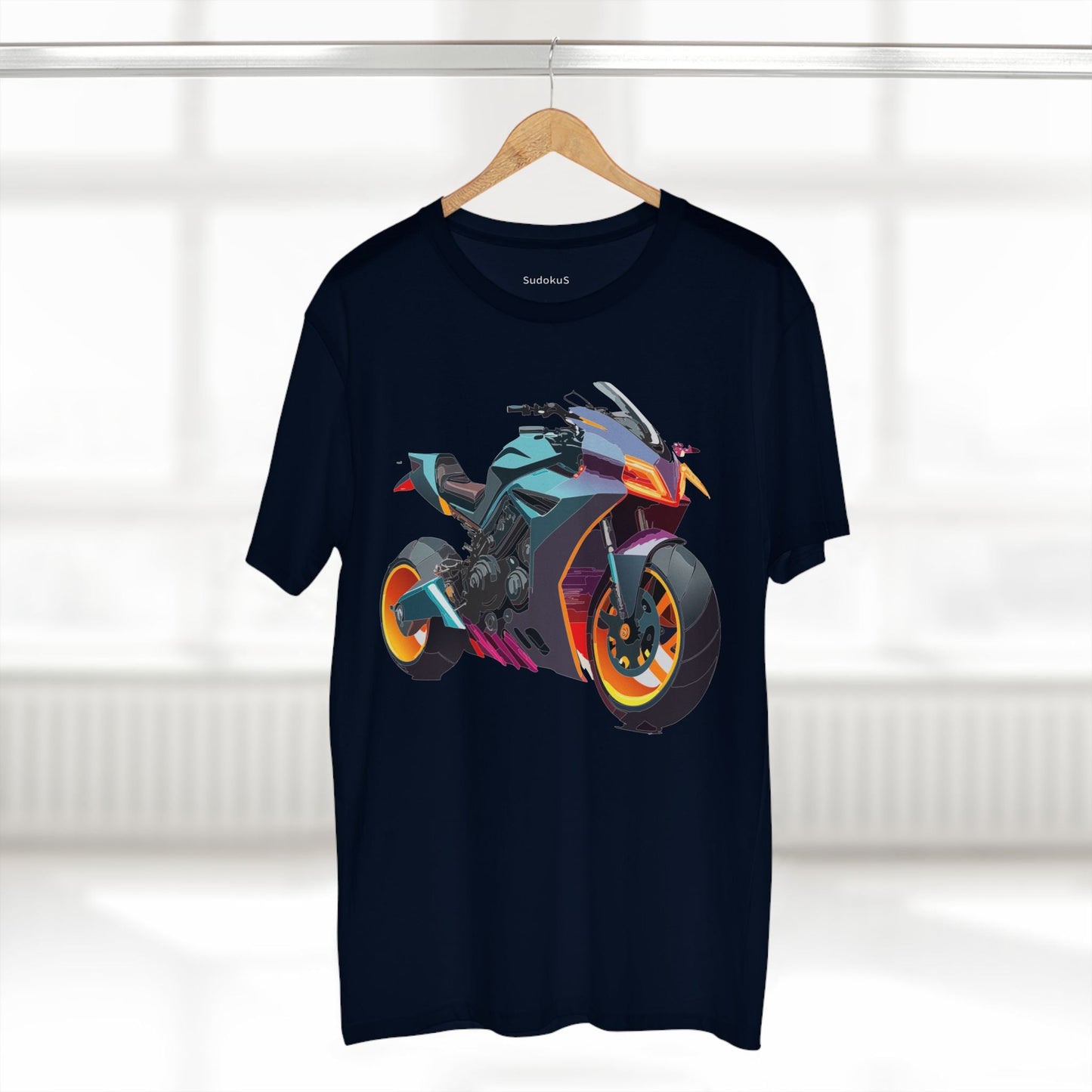 Moto Bike Graphic Unisex 100 Cotton Staple Tee 16
