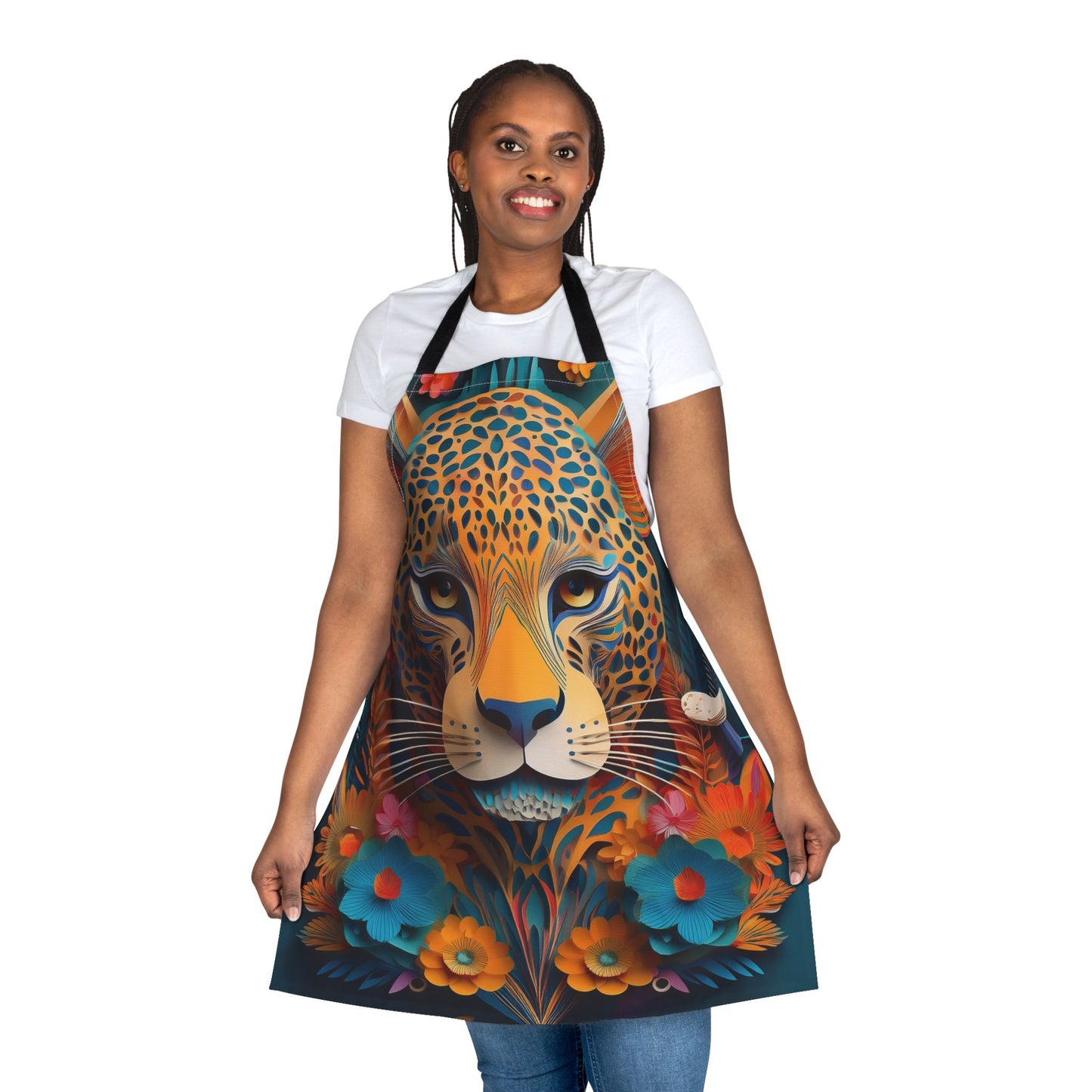 Leopard 100% Polyester Stain-resistant 31.5 x 25.6 | Art Print Canvas Apron 3