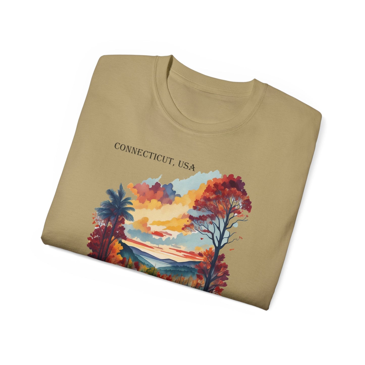 Connecticut Graphic Unisex Cotton T‑Shirt 1