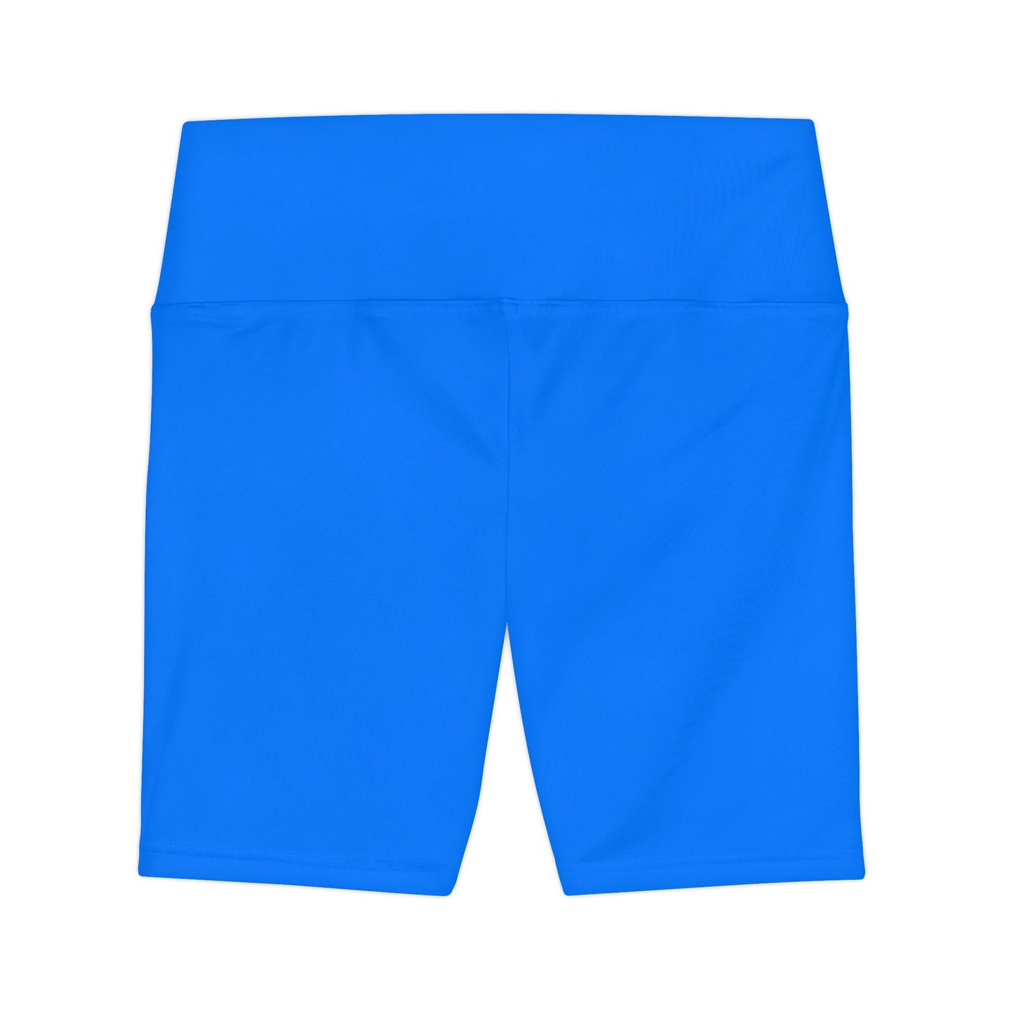 Azure Blue Women's Workout Shorts — Solid High-Waist Biker Shorts for Exercise & Everyday Wear