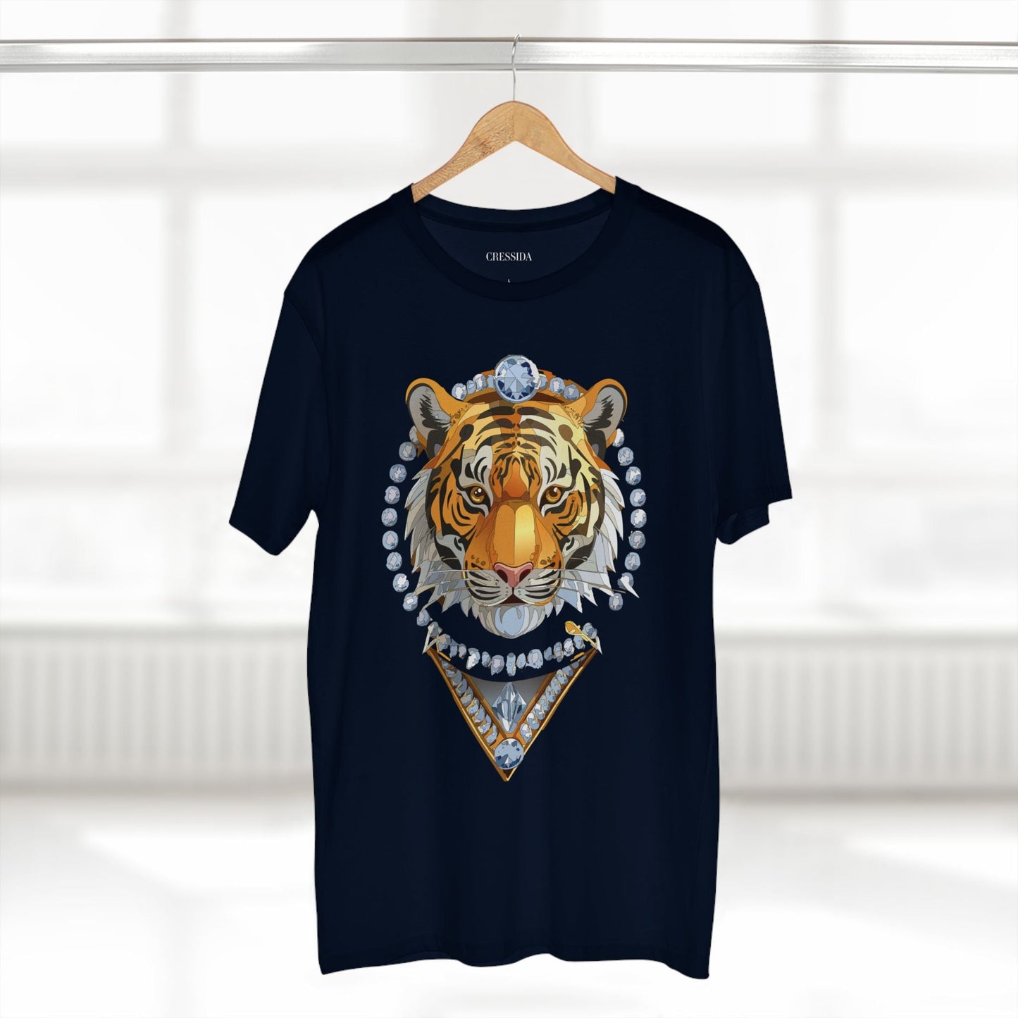 Tiger Graphic Unisex 100 Cotton Tee With Unique Animal Golden Medallion Art Design 5