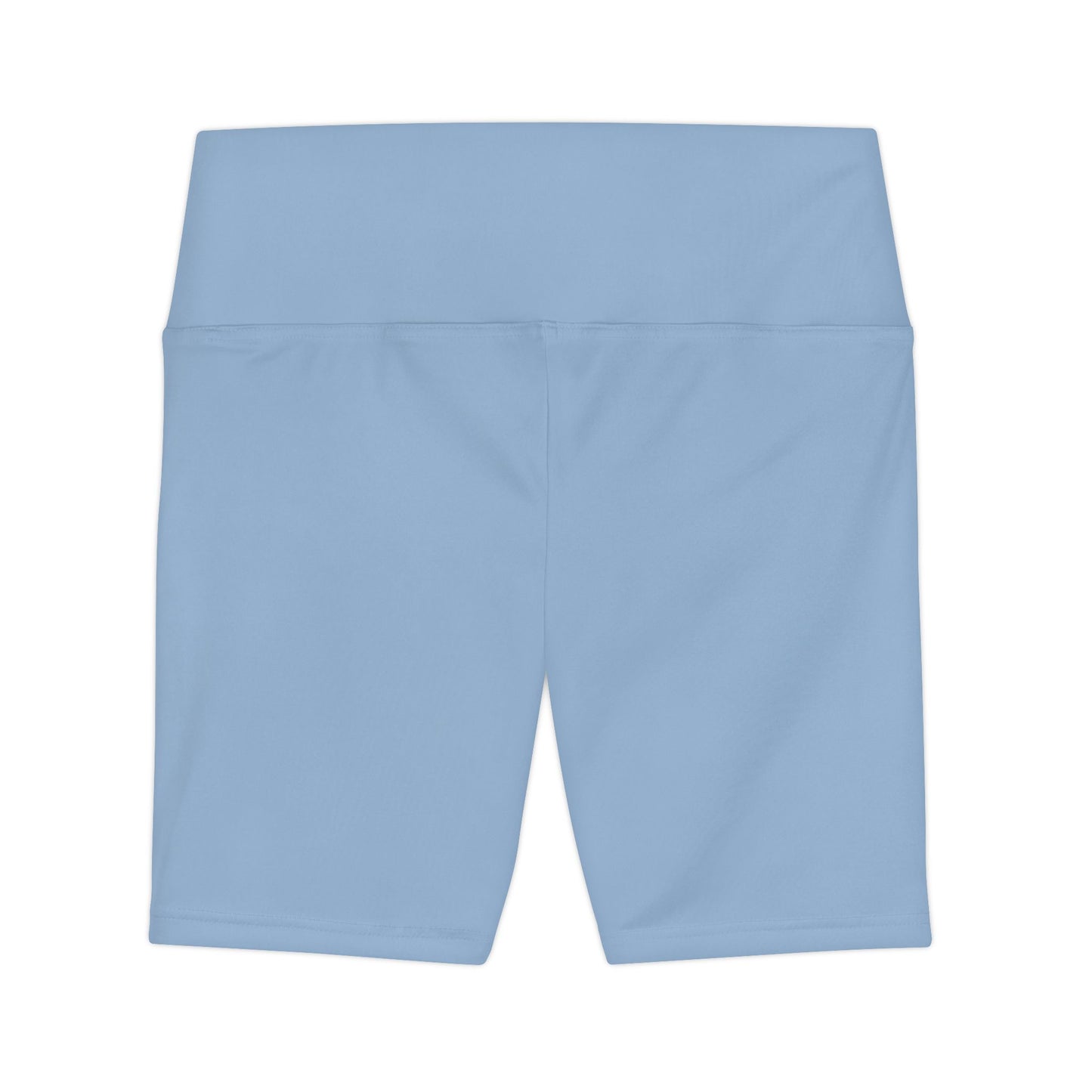 Powder Blue Women's Workout Shorts — Solid High-Waist Biker Shorts for Exercise & Everyday Wear