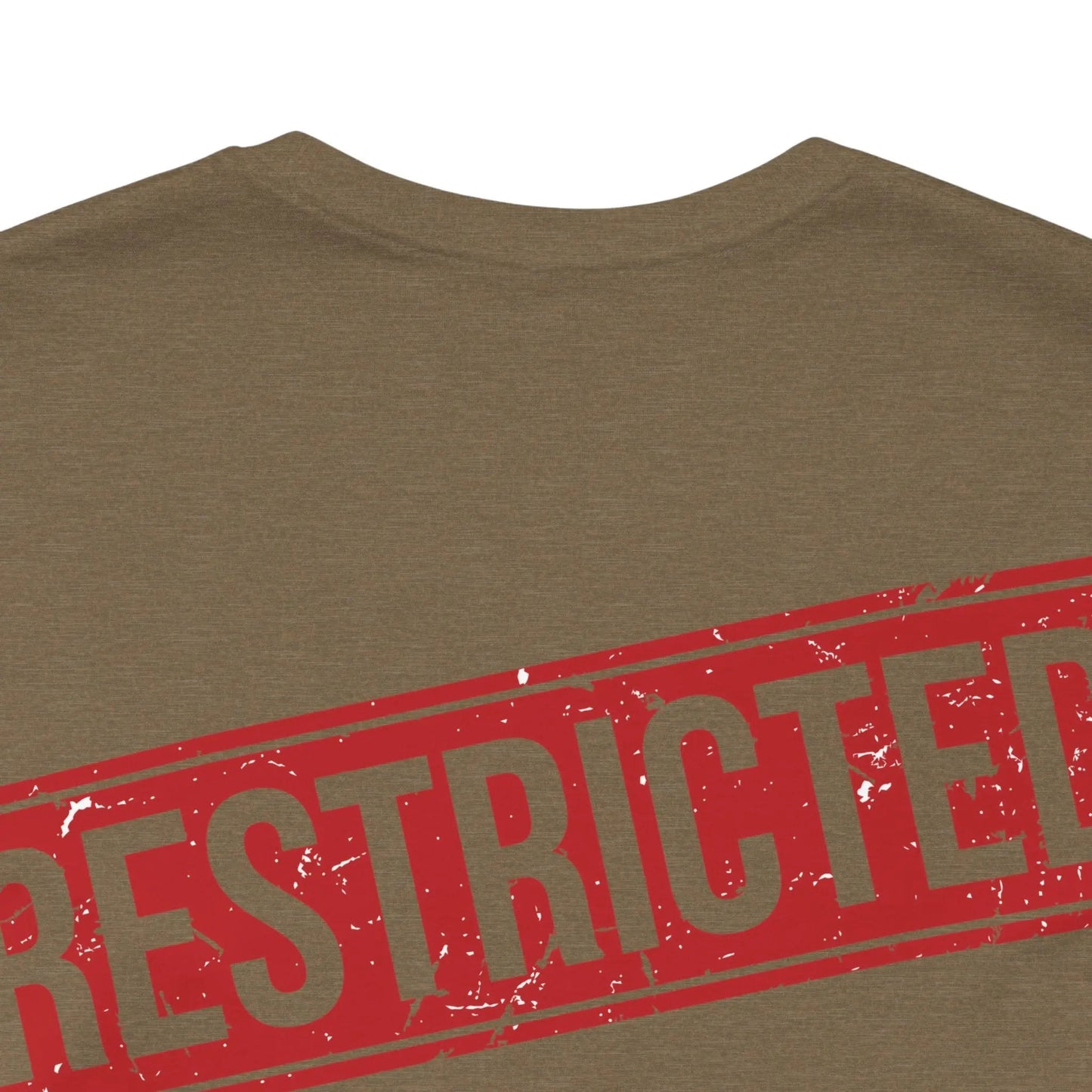 Tee Shirt With Red Stamp From Bad Galaxy Made To Order 100 Percent Cotton USA Printed With Eco Inks