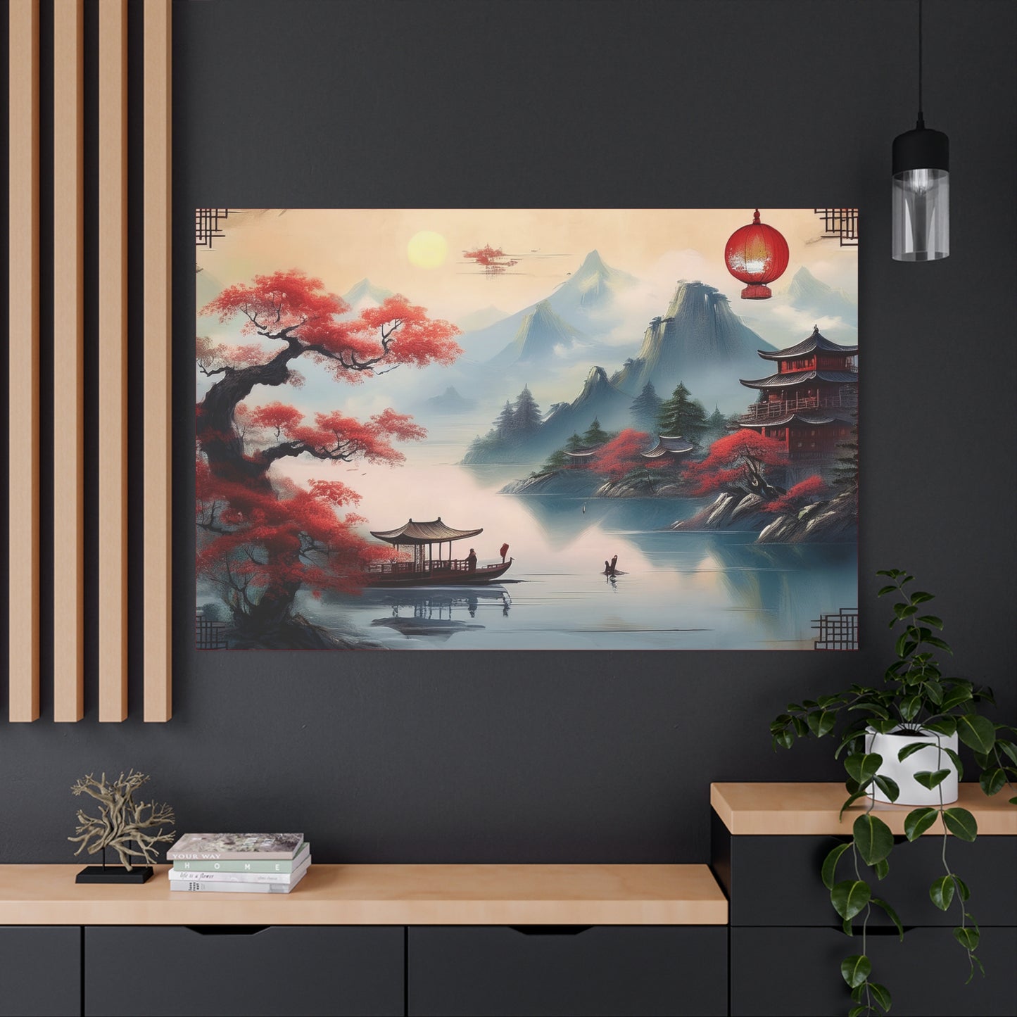 Japanese Painting Print Canvas 24x16, 30x20, 36x24, 48x32, 60x40, Bright Latex Inks Pine-Wood Inner Frame JPN-15
