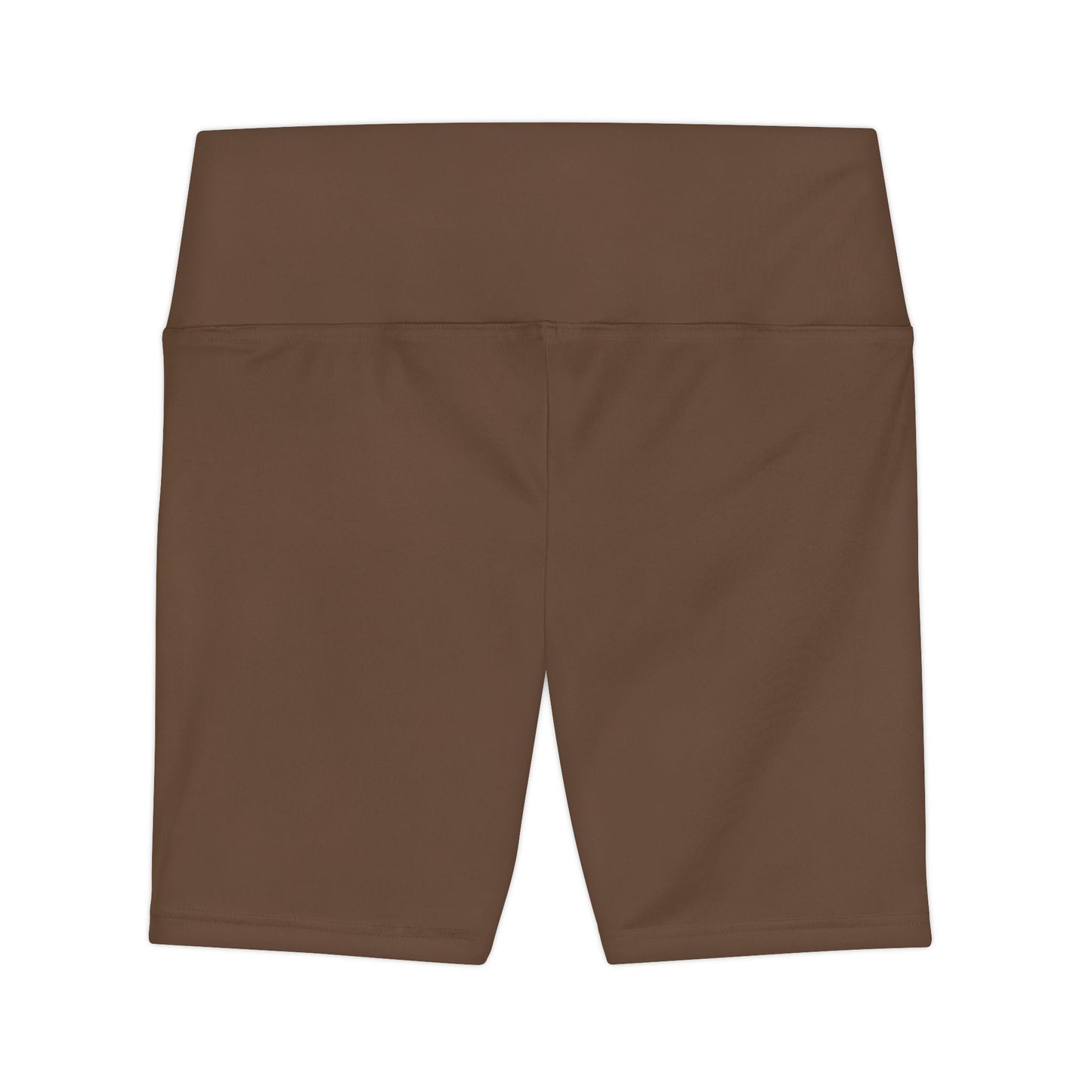 Coffee Bean Brown Women's Workout Shorts — High-Waist Athletic Bike Shorts