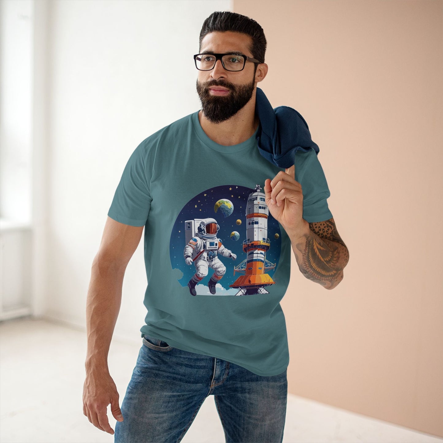 Cosmos Astronaut Shirt Unisex Premium Cotton Tee With Original Space Art Design From Retro2Nova