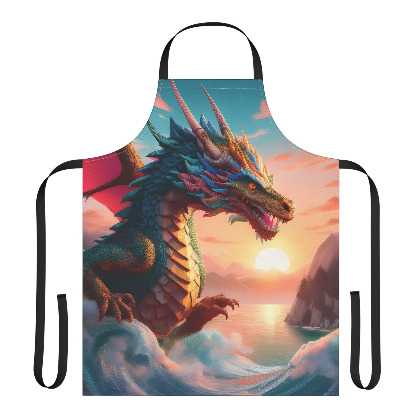 Dragon 100% Polyester Stain-resistant 31.5 x 25.6 Art Print Canvas Apron 1