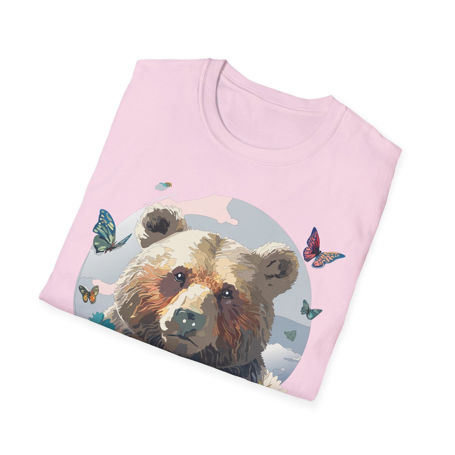 Bear T Shirt Unisex Gildan Softstyle Cotton Tee With Teddy Bear Design Lightweight Comfort
