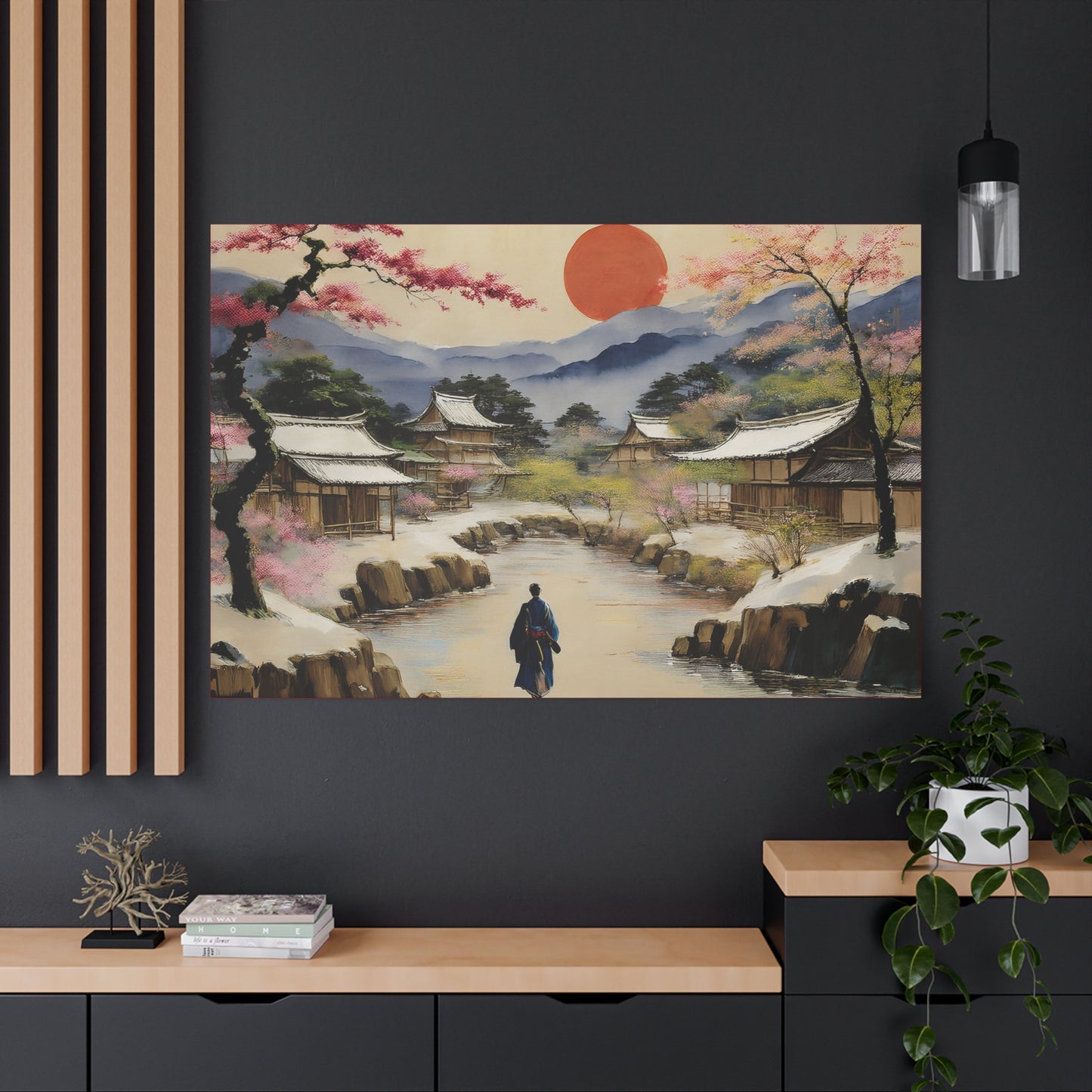 Japanese Painting Print Canvas 24x16, 30x20, 36x24, 48x32, 60x40, Bright Latex Inks Pine-Wood Inner Frame JPN-70