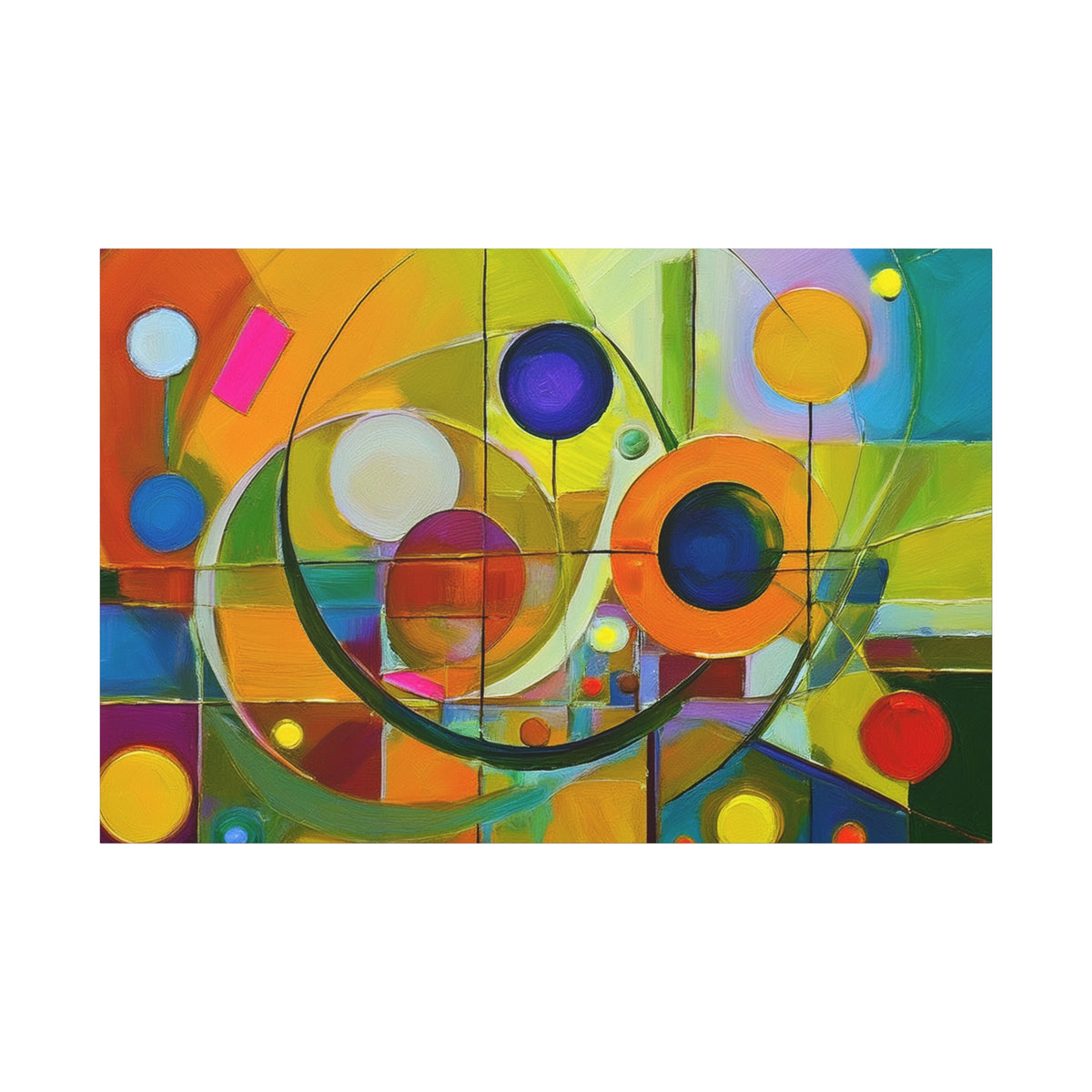 Abstract Oil Painting Print Canvas 24x16, 30x20, 36x24, 48x32, 60x40 Bright Latex Inks, Pine-Wood Inner Frame ABH-43