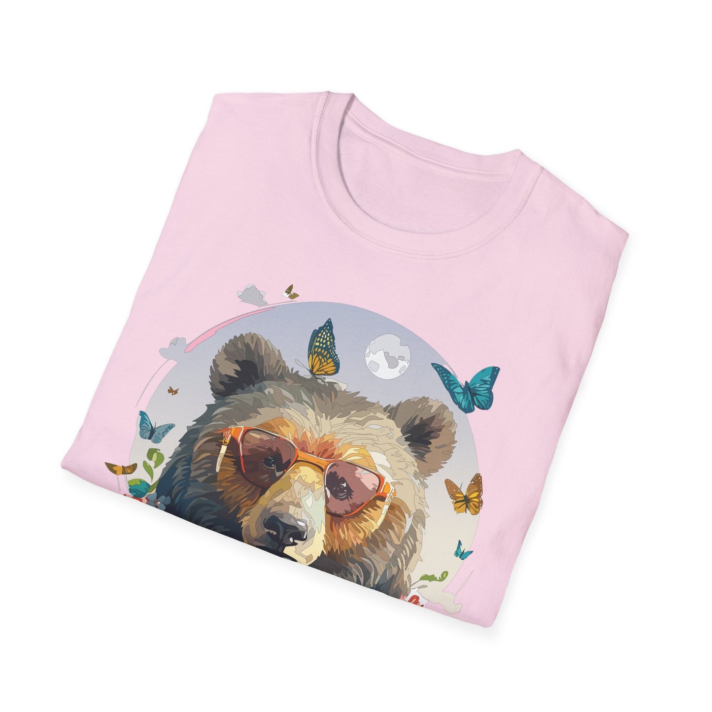 Bear T Shirt Unisex Softstyle Tee 100 Percent Ring Spun Cotton Gildan 64000 Comfortable Wear