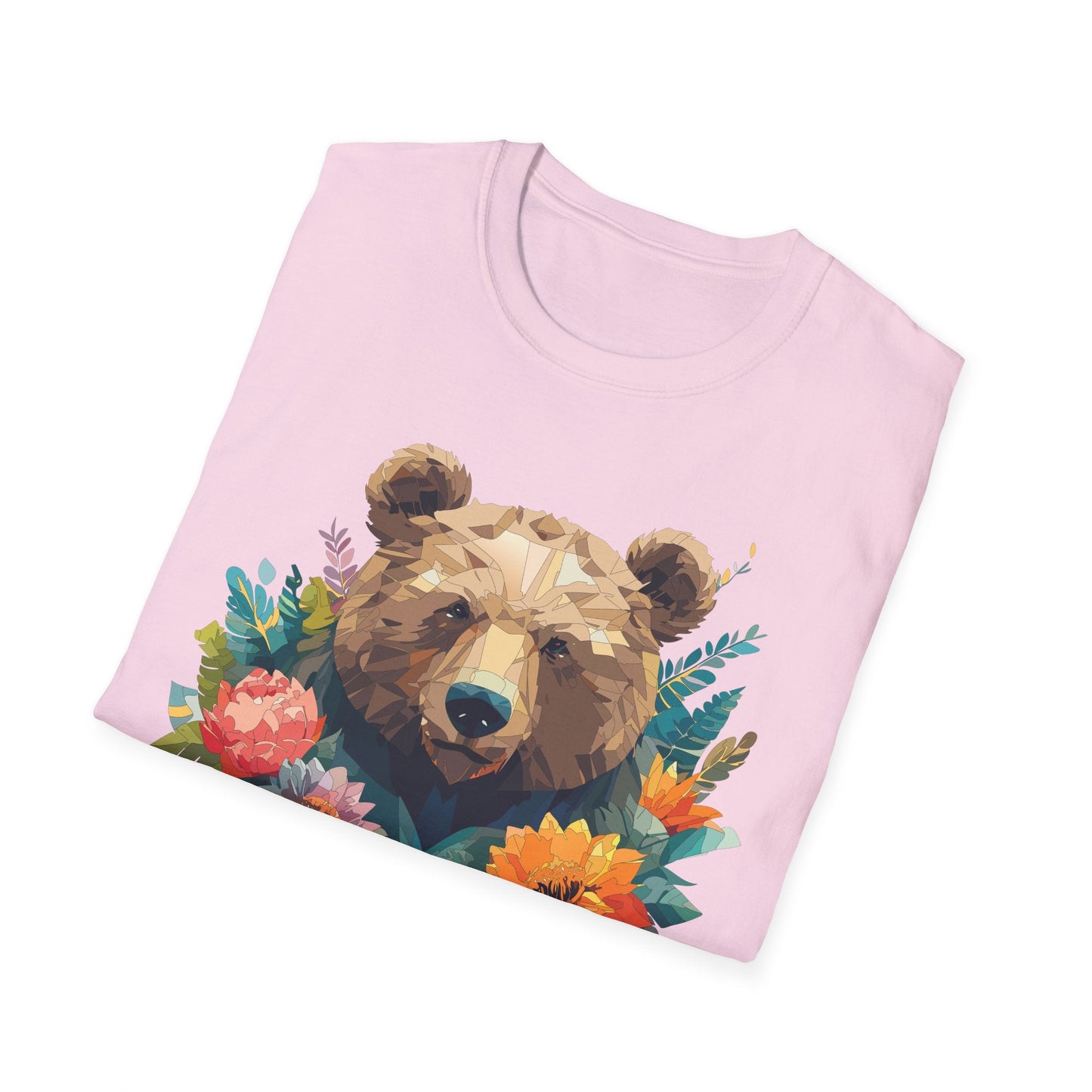 Bear T Shirt Unisex Softstyle Tee 100 Percent Ring Spun Cotton Gildan 64000 Comfortable