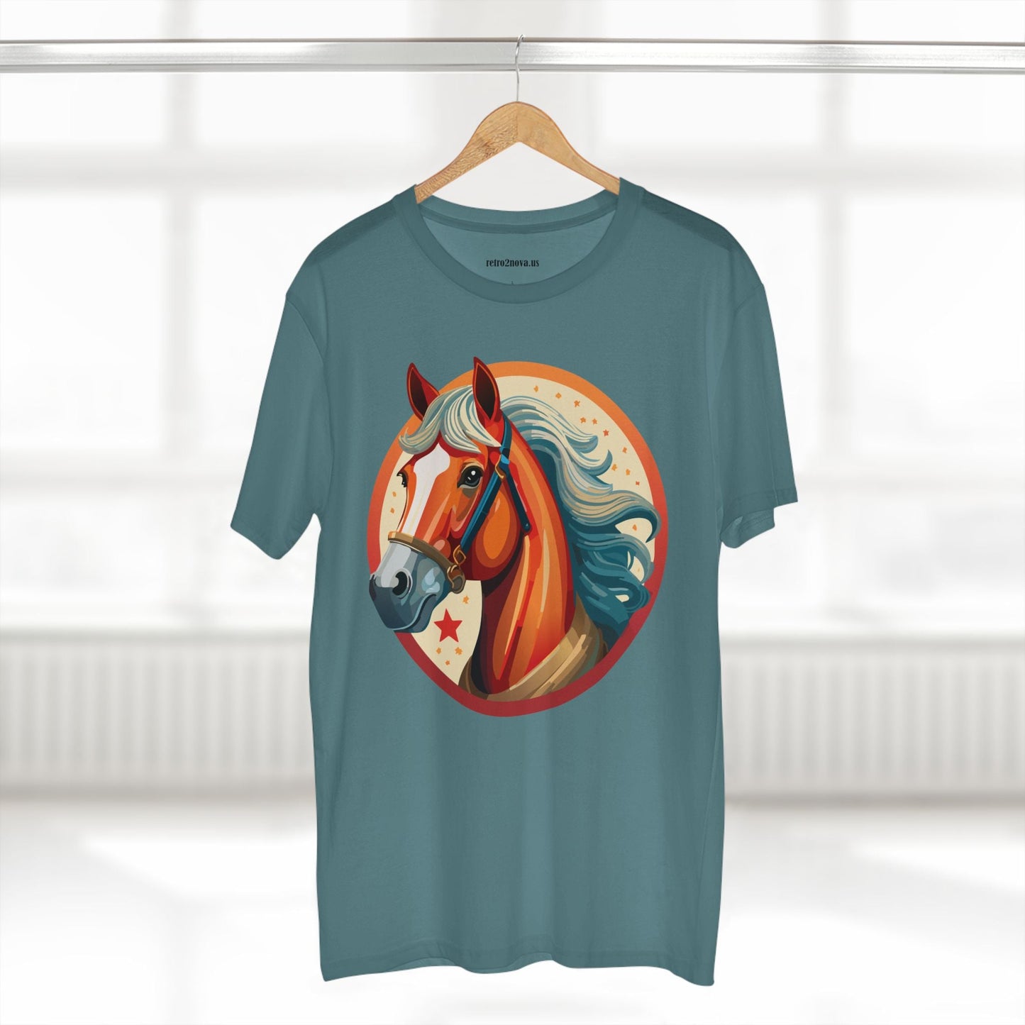 Horse And Animals Unisex Premium Cotton Art Tee Featuring Original Retro2Nova Design From Our Art Collection