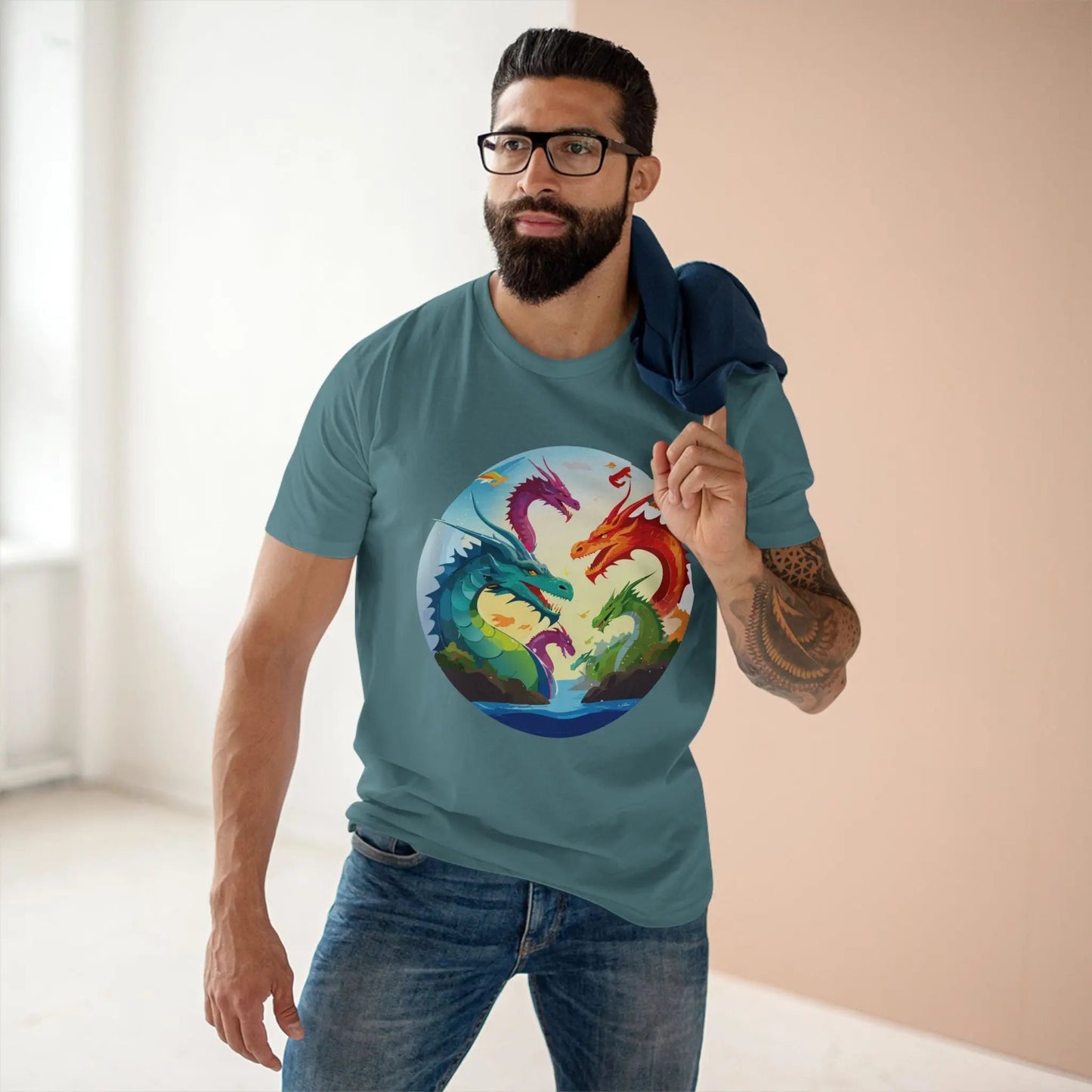 Dragon Graphic Unisex 100 Cotton Staple Tee 15