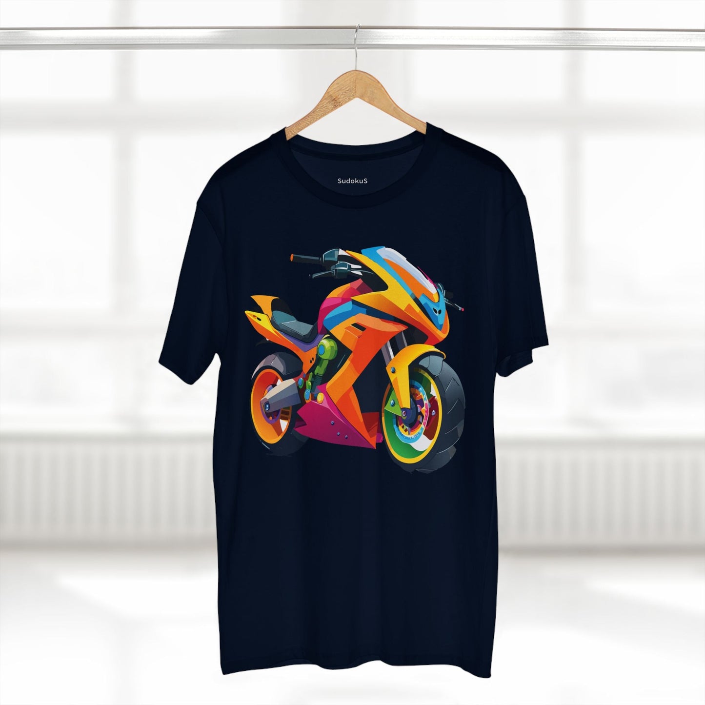 Moto Bike Graphic Unisex 100 Cotton Staple Tee 8
