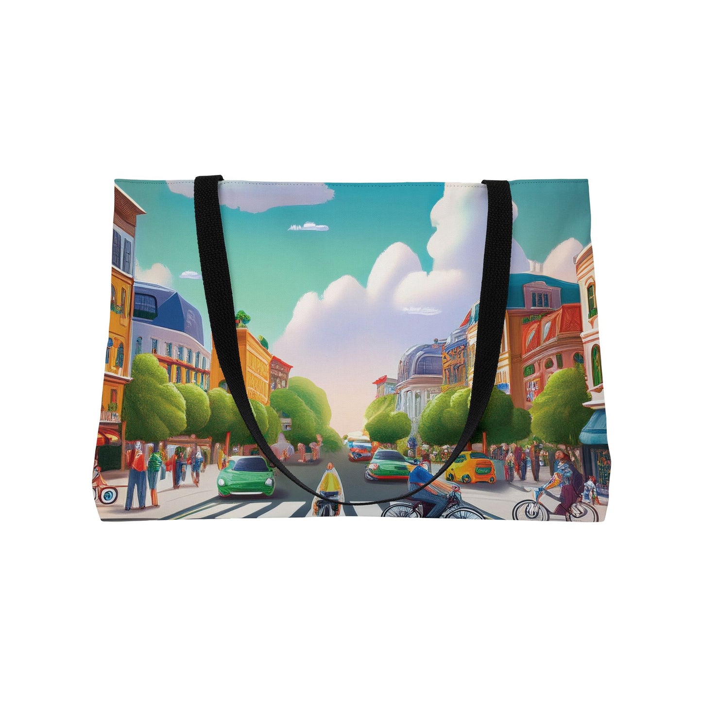 City Street Print Big Bag High-Quality 100% Spun Poly 24x13 Canvas Art Bag C-02