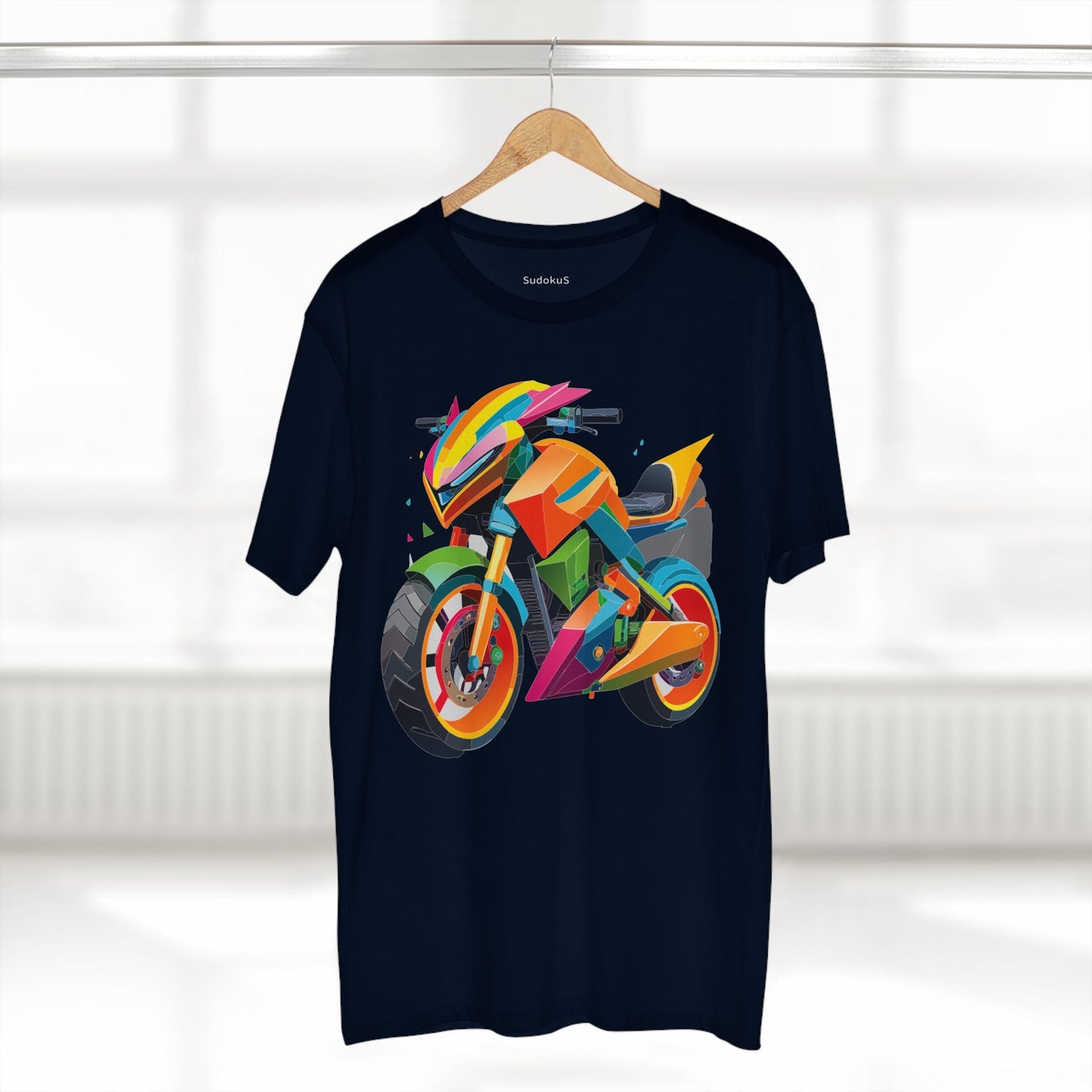 Moto Bike Graphic Unisex 100 Cotton Staple Tee 7