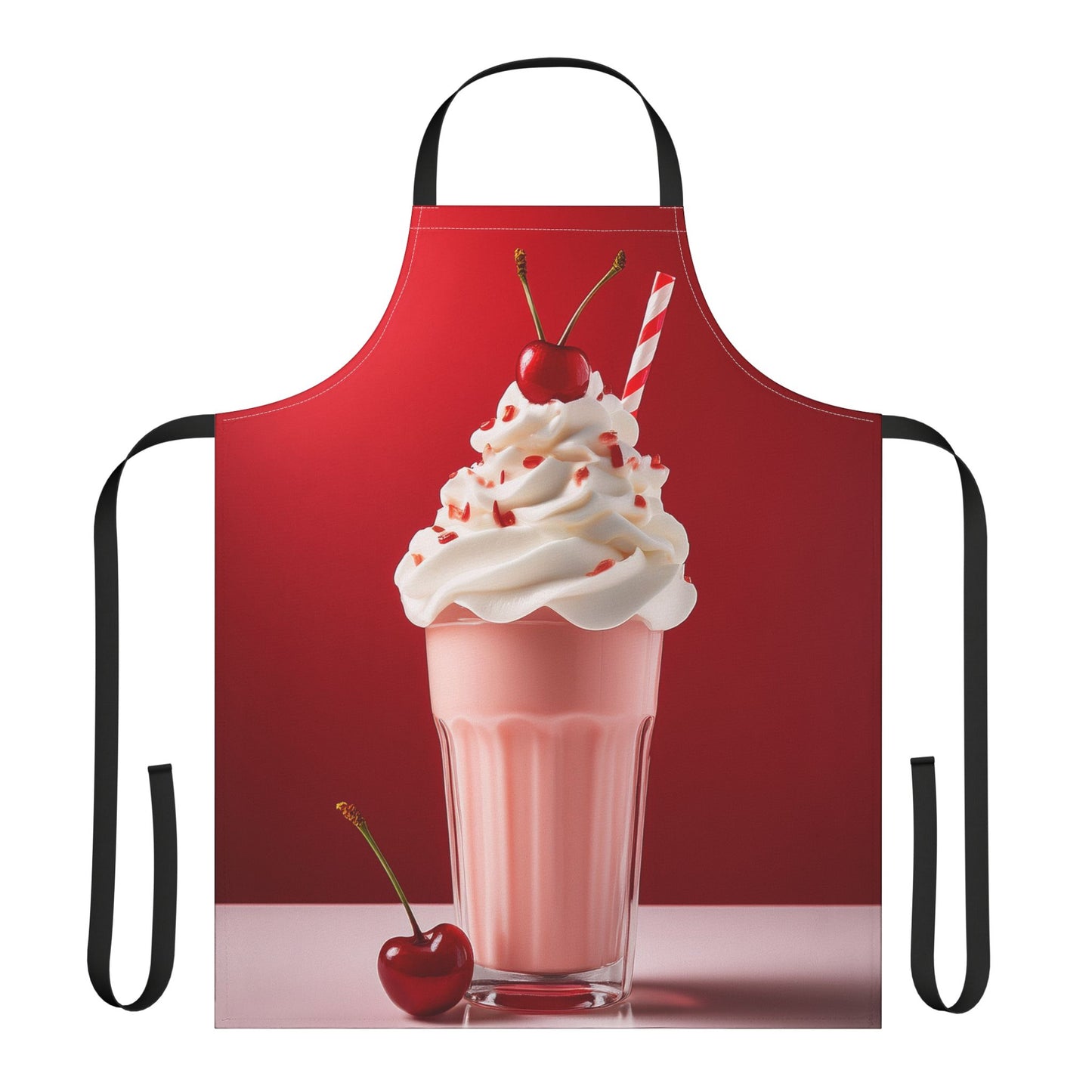 Milkshake 100% Polyester Stain-resistant 31.5 x 25.6 Art Print Canvas Apron 2