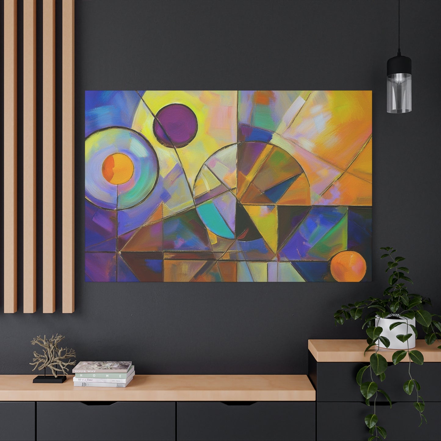 Abstract Oil Painting Print Canvas 24x16 30x20 36x24 48x32 60x40 Bright Latex Inks Horizontal Pine-Wood Inner Frame ABH-11